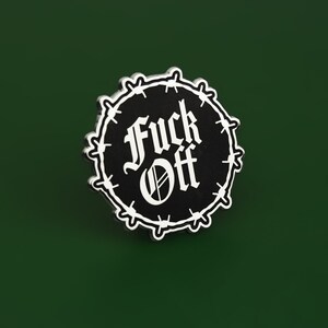 Fuck Off Gothic Enamel Pin Occult Horror Halloween Goth Gothic Sweary
