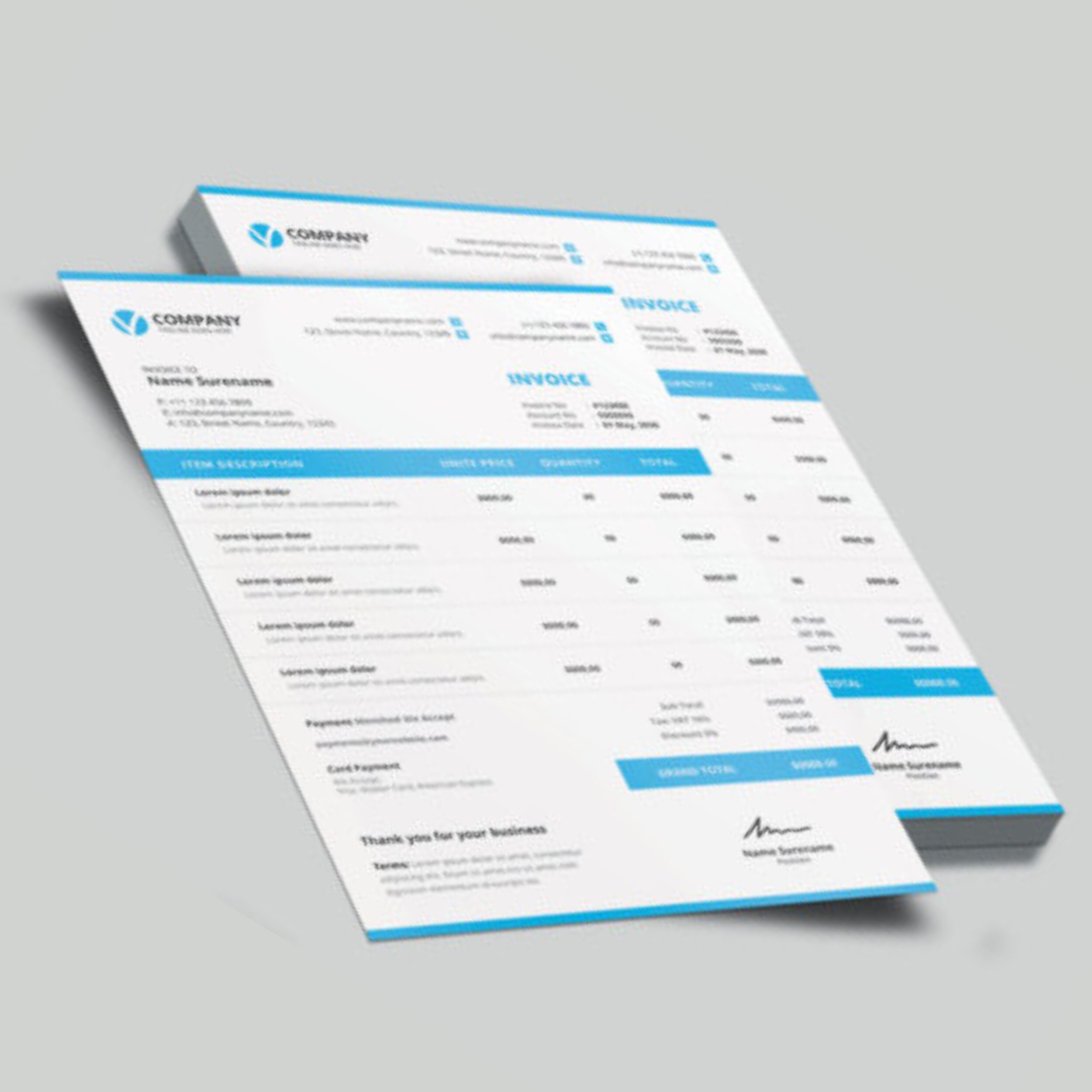 Plantilla De Factura Factura Imprimible Formulario De Etsy 11368 | The