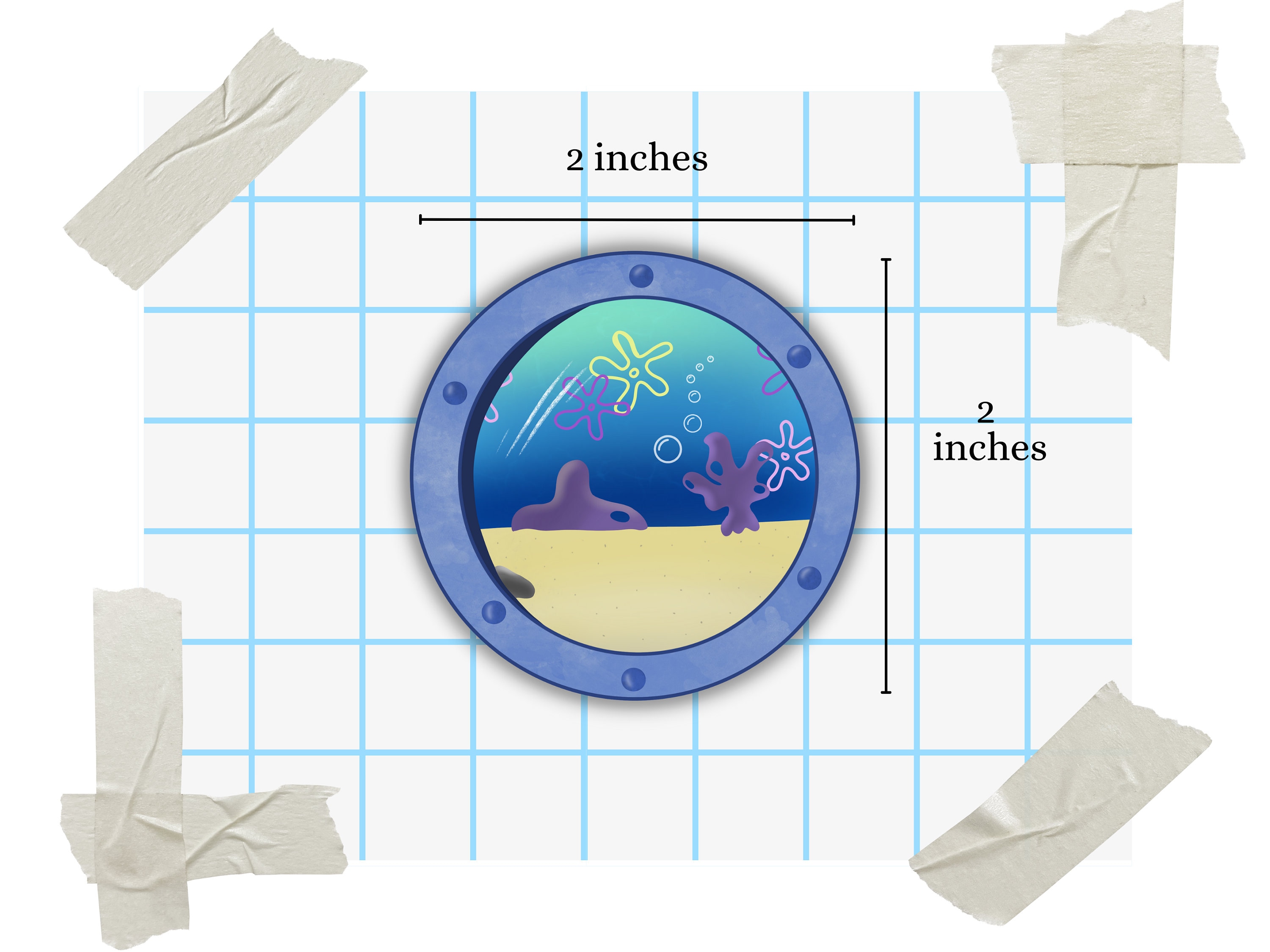 Spongebob Window Into Bikini Bottom Sticker Spongebob Porthole