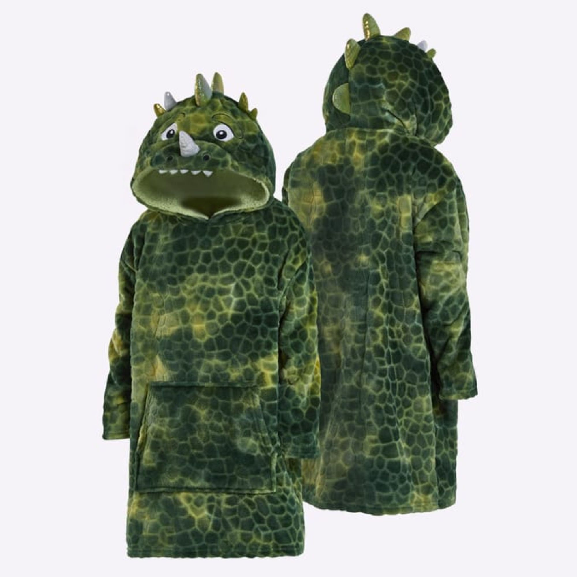 Christmas Xmas 3D Dinosaur Hoodie Blanket Oversized Kids Ultra Plush Soft Sherpa 3 - 12 Years