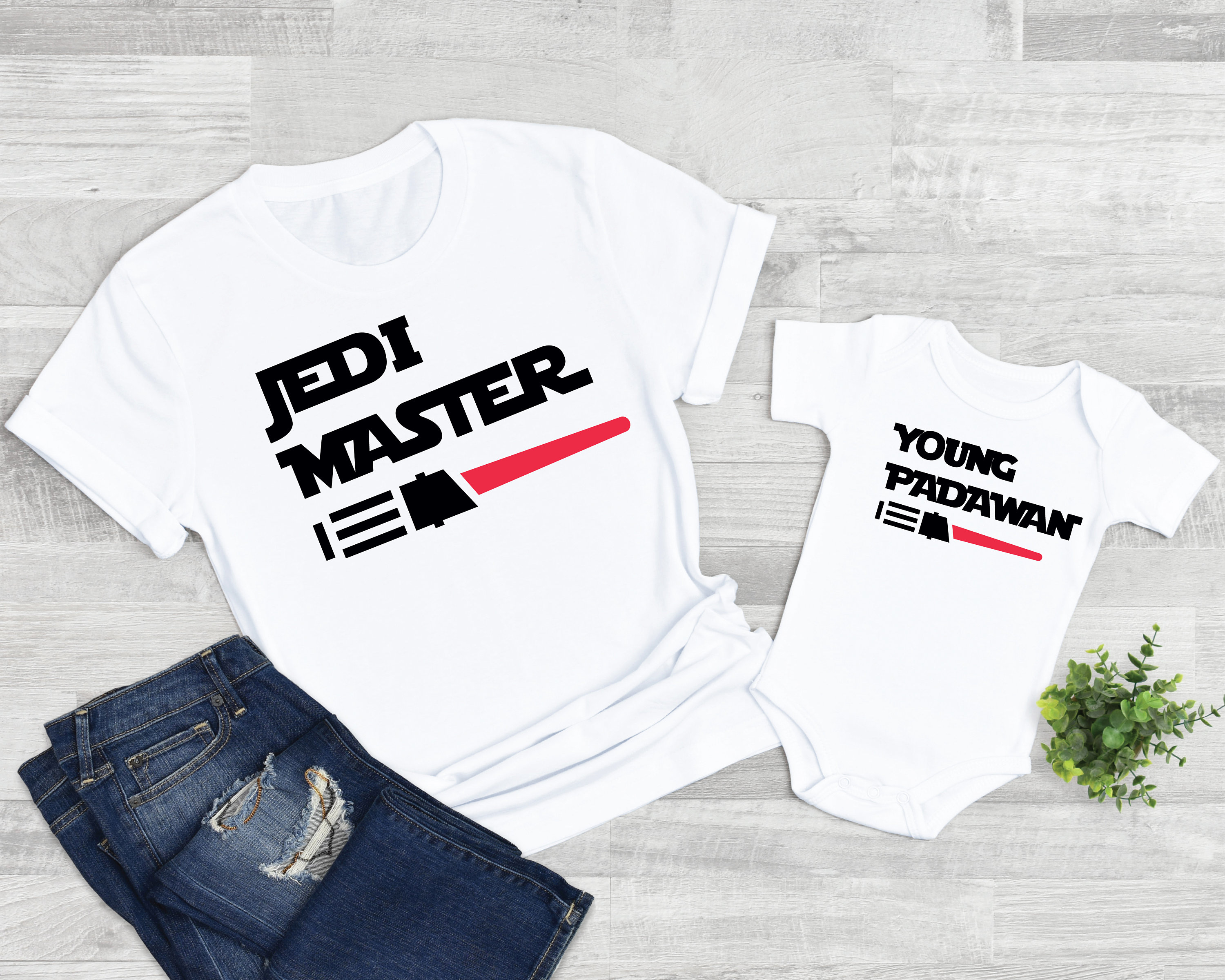 Dad Son Jedi Master & Young Padawan Shirts, Daddy Jedi, Matching Father Son, Jedi Baby Shirt, Shirt