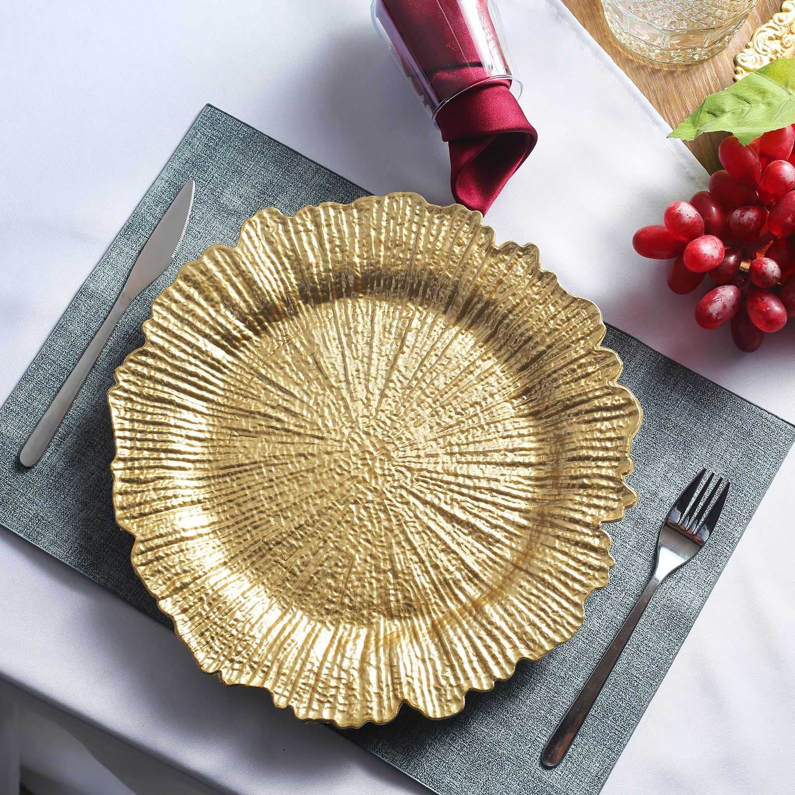 Gold Reef Plastic Charger Plates Plate Chargers Etsy