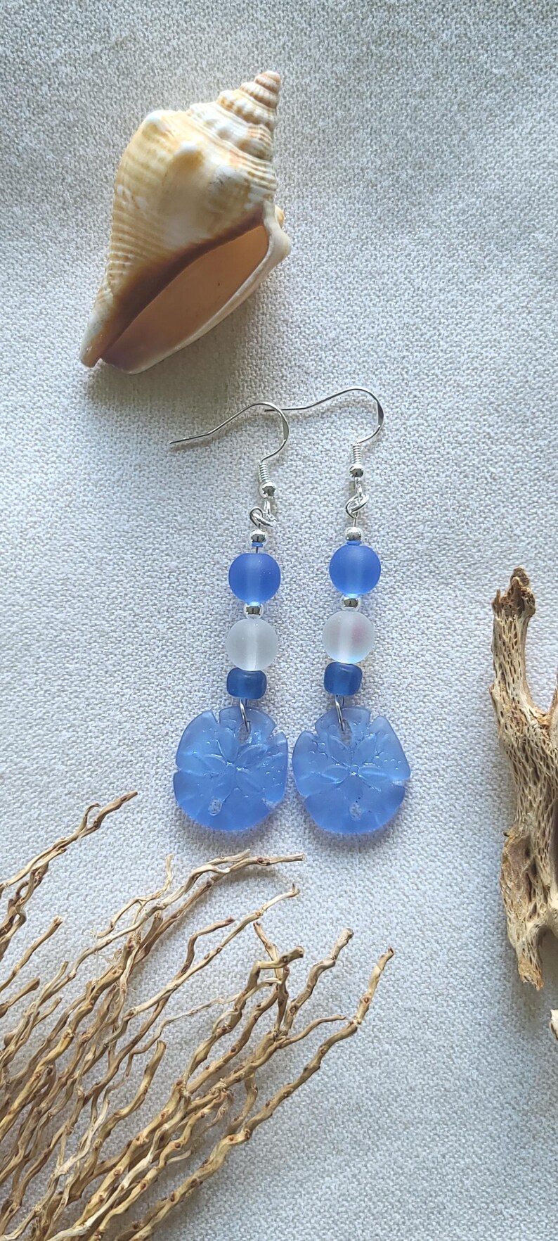 wholesale store Hawaiian Jewelry Sea Glass Earrings Aquamarine