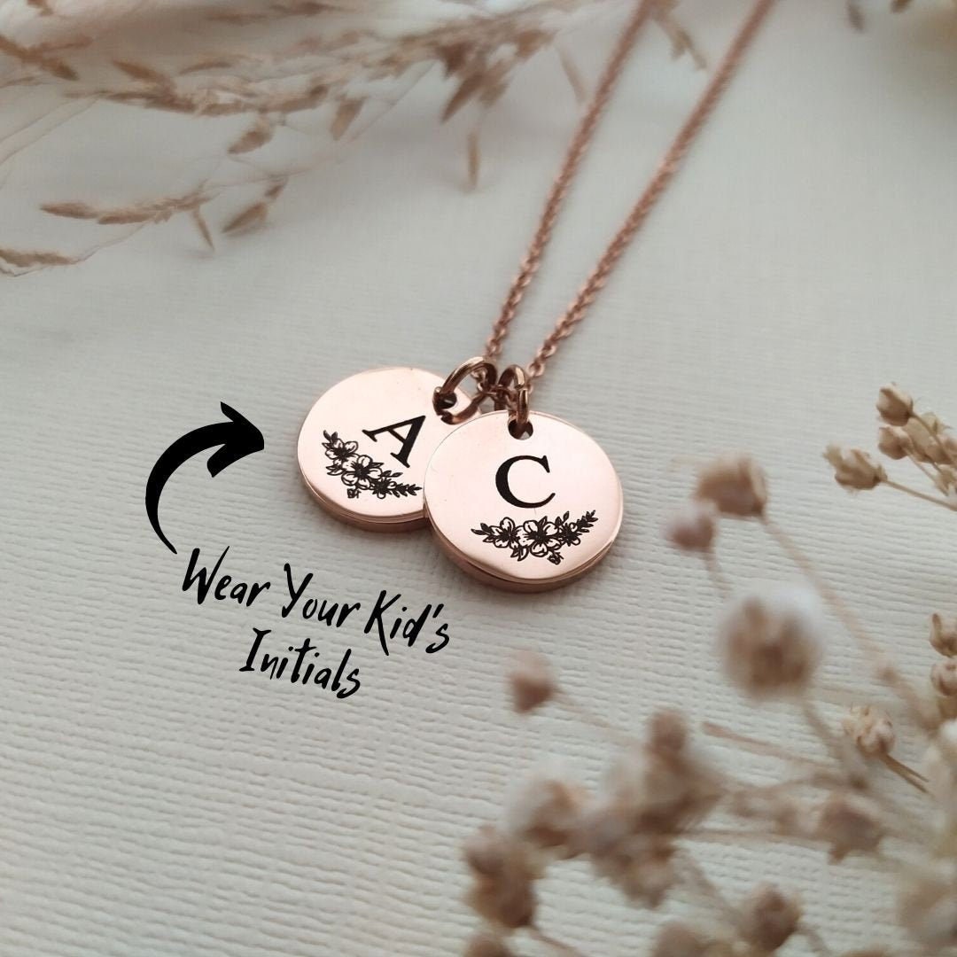 Wildflower Initial Disc Necklace