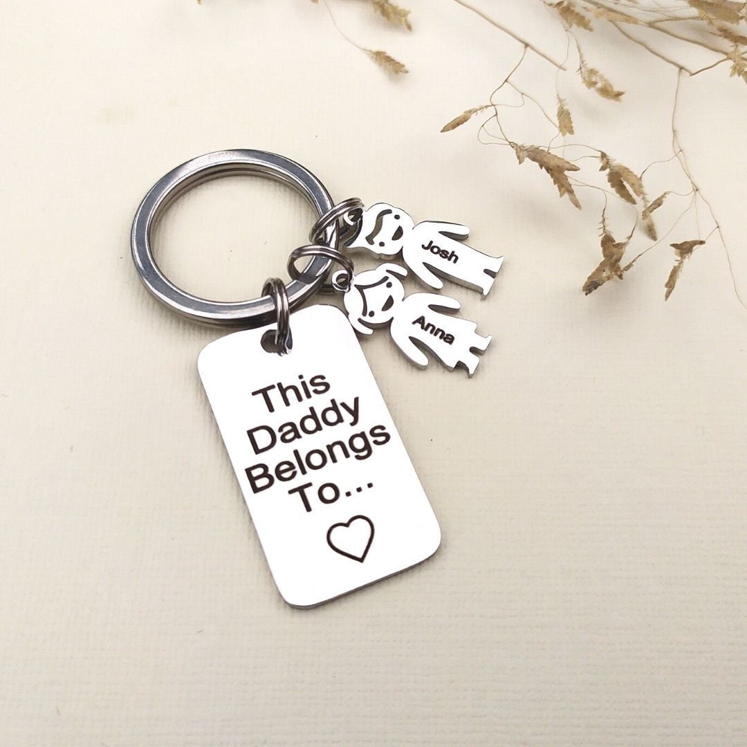 Family Keyring, Mummy Daddy This Mommy/Daddy Belongs To... Keychain, Kids Gifts For Mum, Dad
