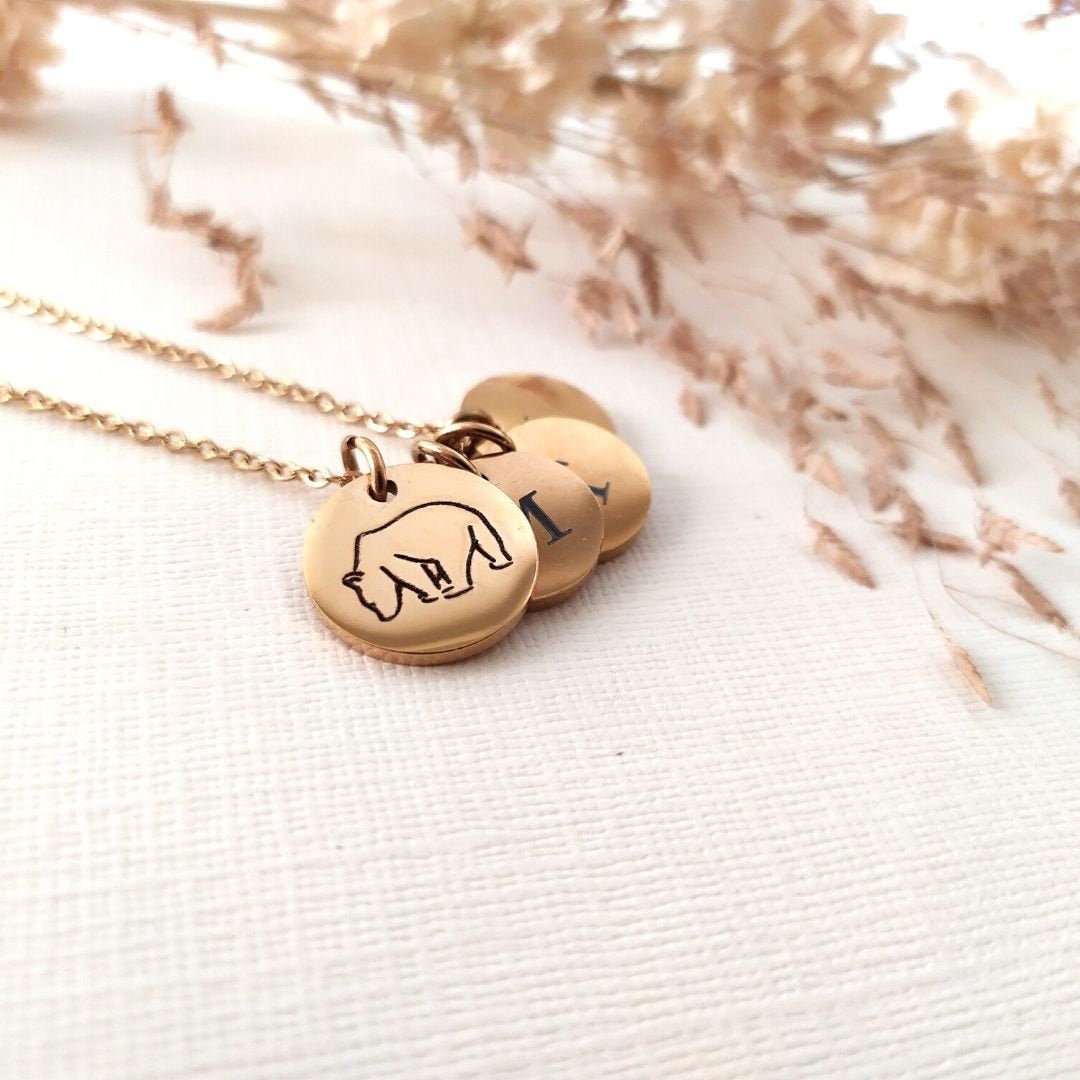 Mama Bear Initial Necklace