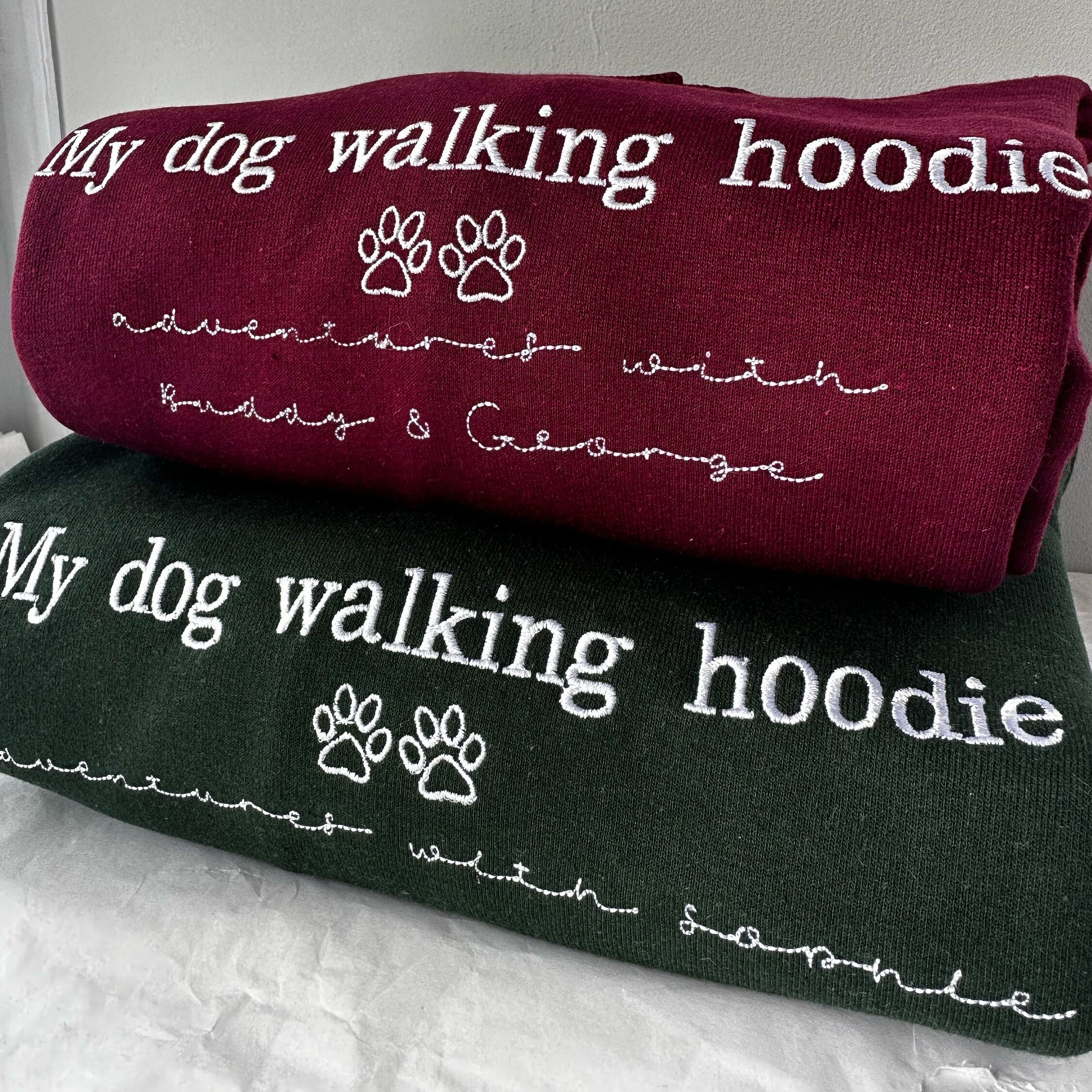 Personalised Dog Walking Hoodie - Embroidered Lover Gift
