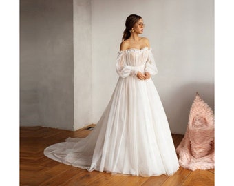 Свадебное Платье С Рукавами На Плечах Свадебное Платье С Рукавами На Плечах