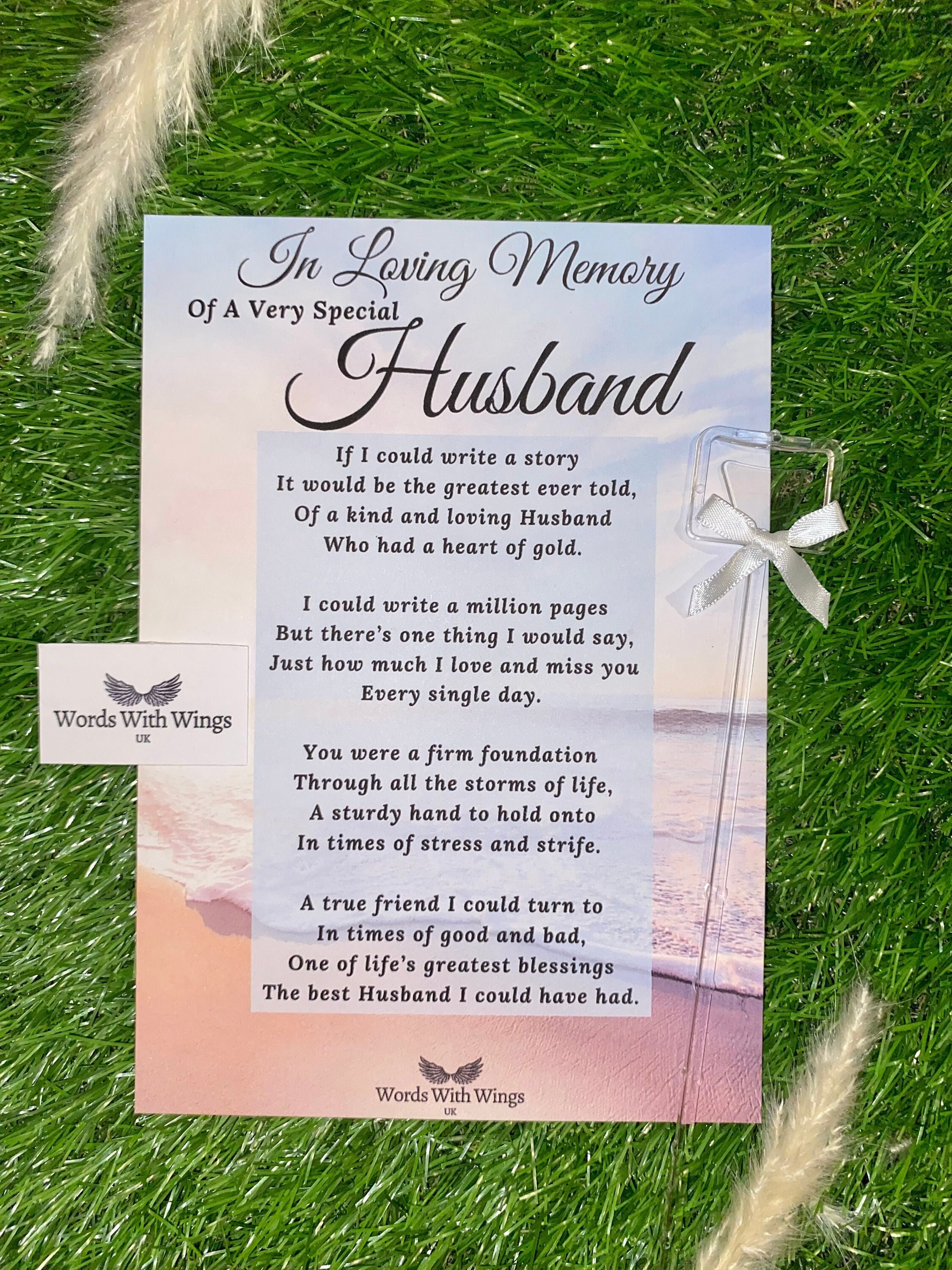 In Loving Memory Of A Special Husband Grave Card Funeral Tribute