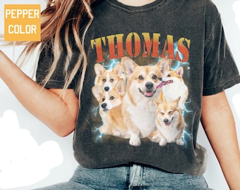 Custom Comfort Colors Dog TShirt, Retro Dog Shirt, Personalized Pet Shirt, 90s shirt, Women Tee