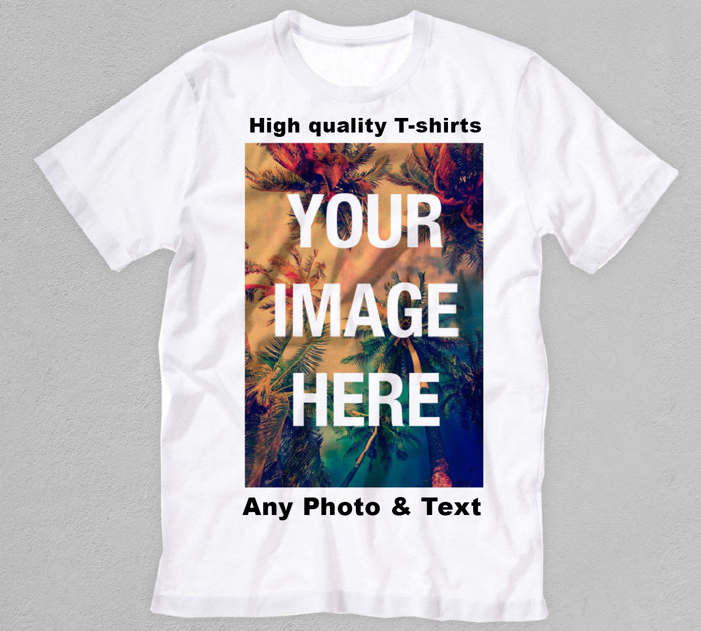 Personalised Adult T-Shirt, Any Occasion, Print, Photo, Text, Logo , Front & Back Print , High Quality Picture Print