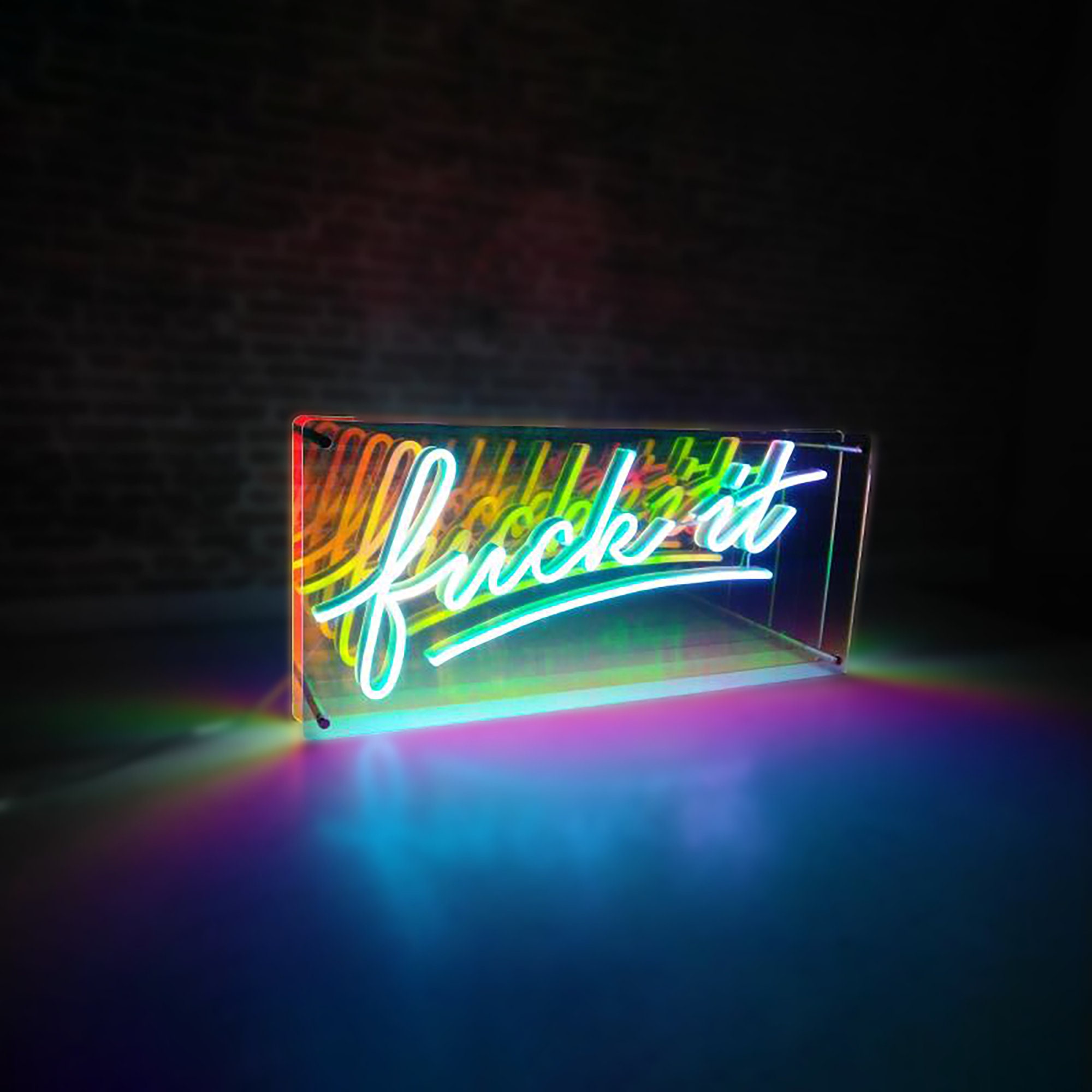 Fuck It Rainbow Infinity Neon Sign X X In Tabletop Decoration