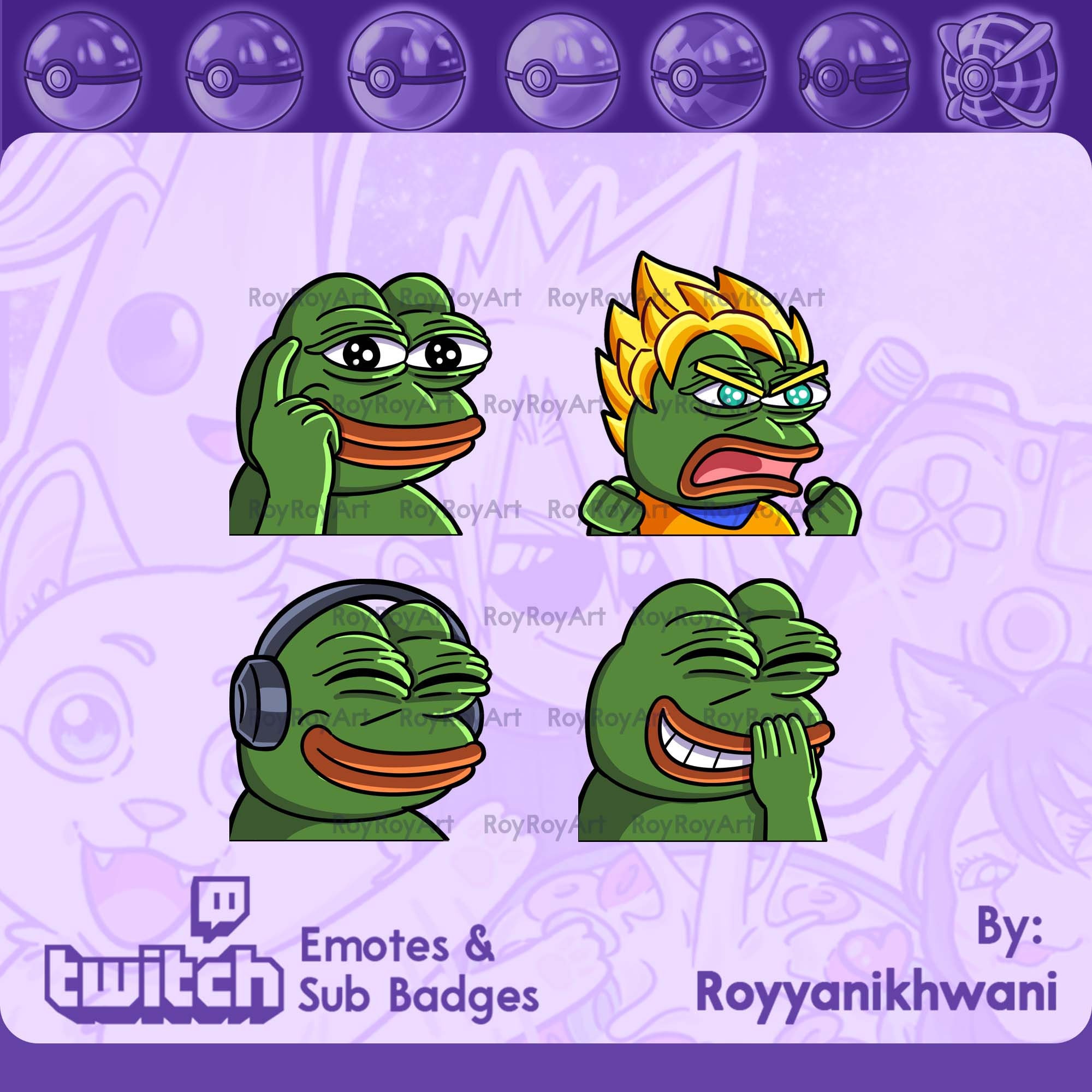 Pepe Frog Emotes Pack Twitch Emotes Drawing Illustration Digital