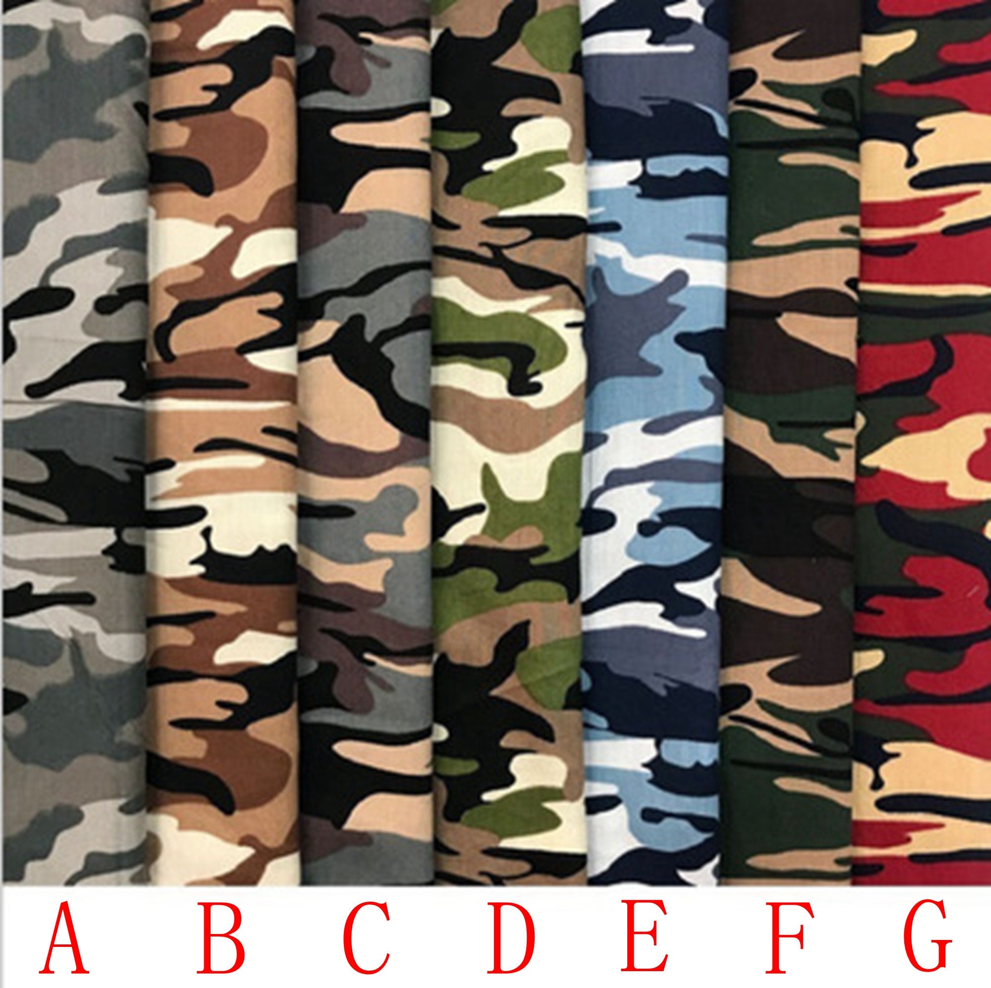 Cotton Fabric Army Camouflage 100 Cotton Camo Print Fabric Etsy