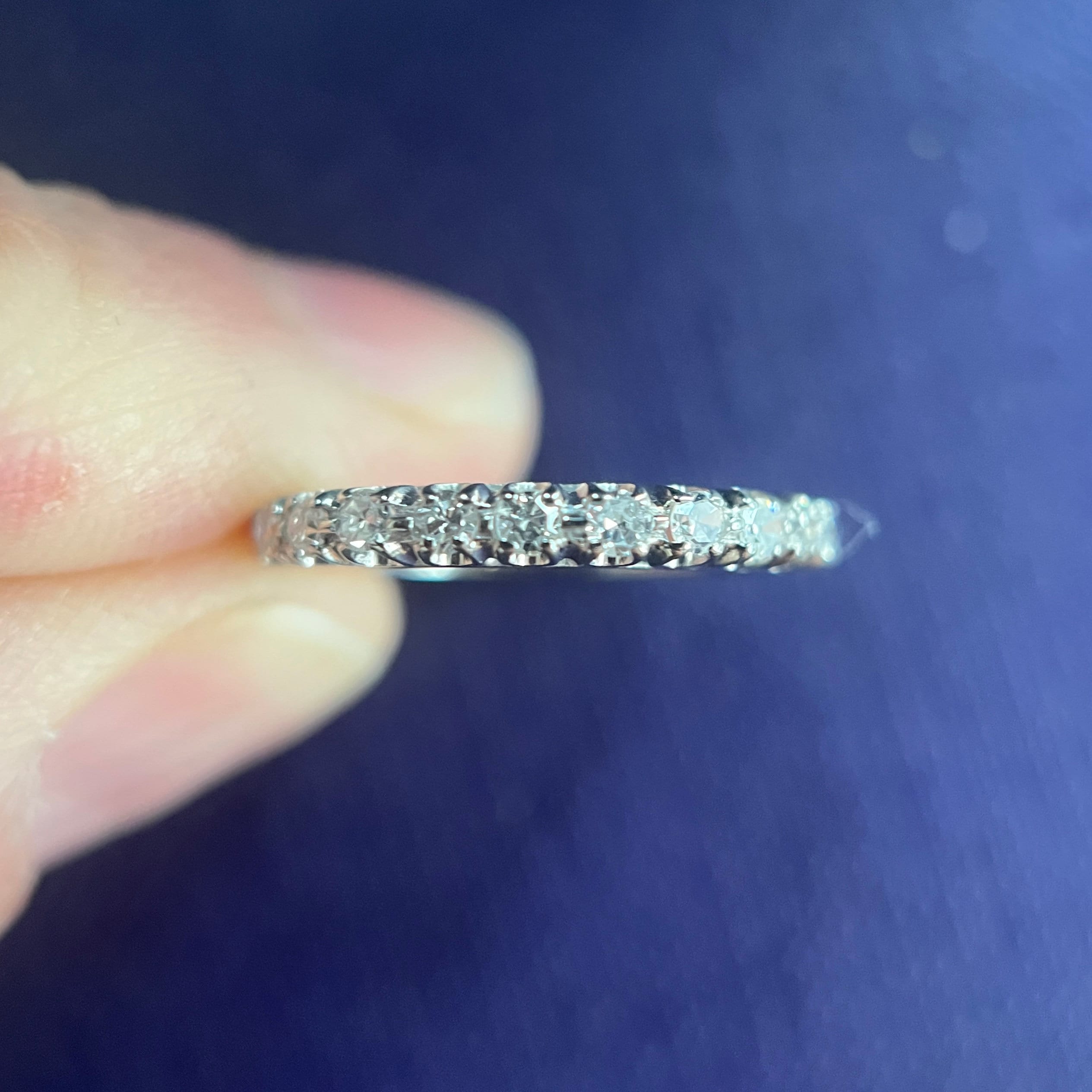 Vintage Eternity Ring, Diamond Wedding Band, 0.40 Ctw 18K Gold 1990S