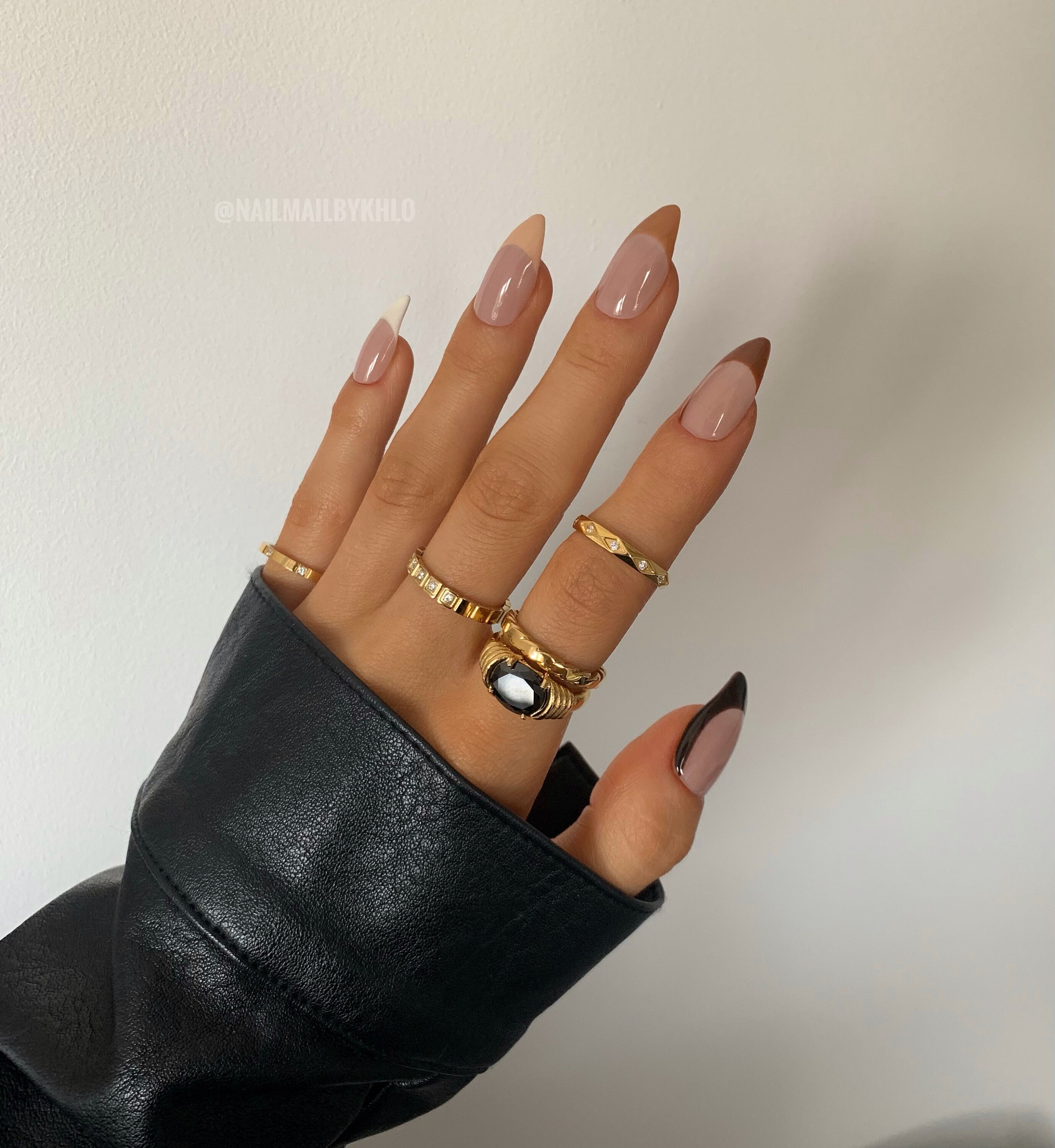 MAE Reusable Hand Painted Press On Nails Nude Brown Caramel Etsy