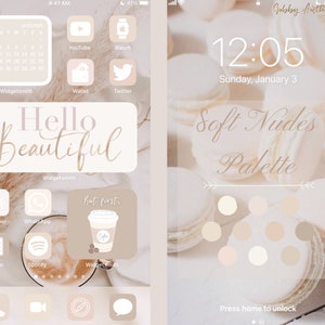 NEUTRAL NUDE AESTHETIC Ios 14 App Icons Soft Neutral Nude Beige Icons IPhone App Covers Ios
