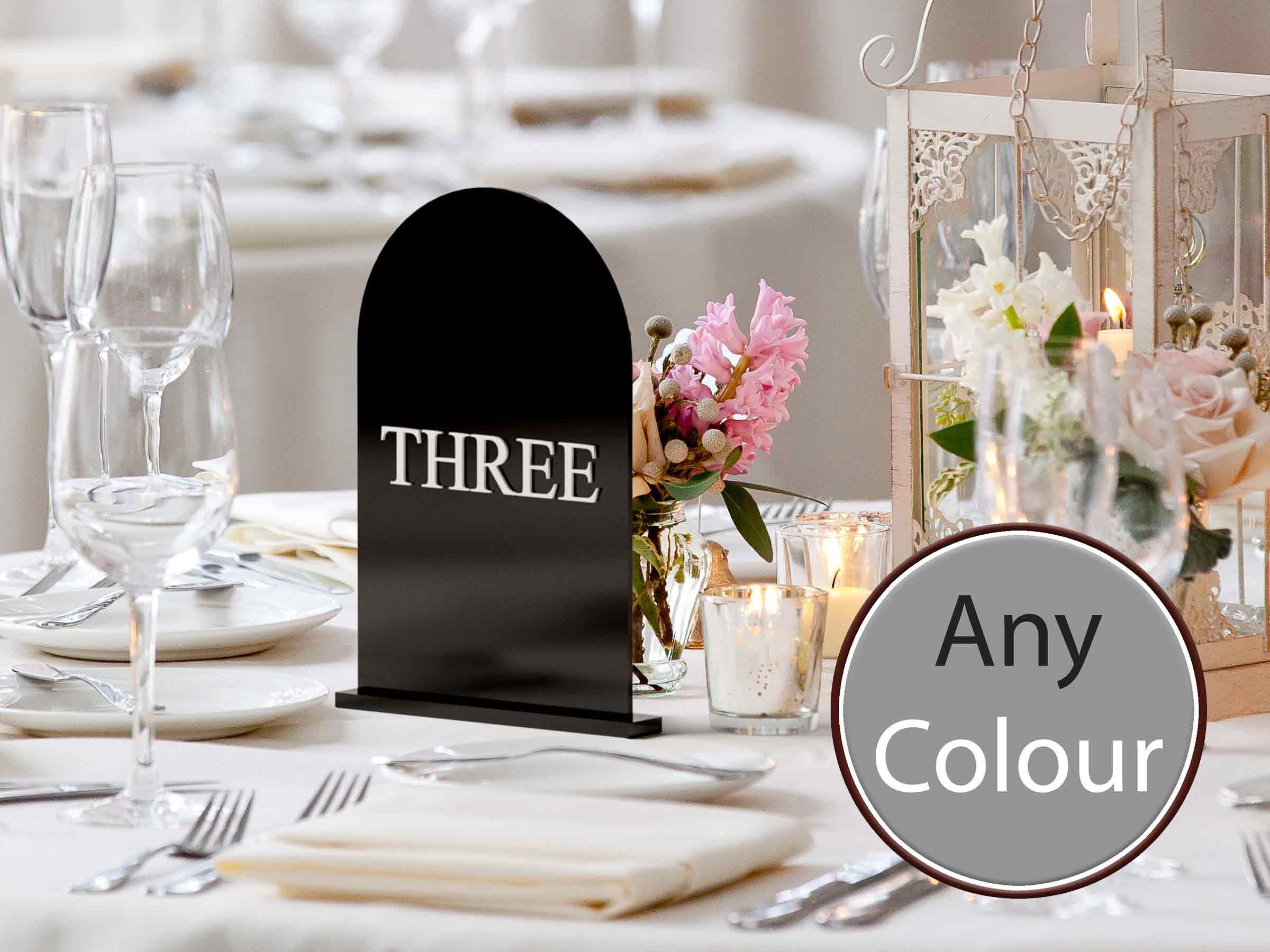 Wedding Table Number | White Acrylic Arch 3D Numbers Luxury Centre Pieces Decor