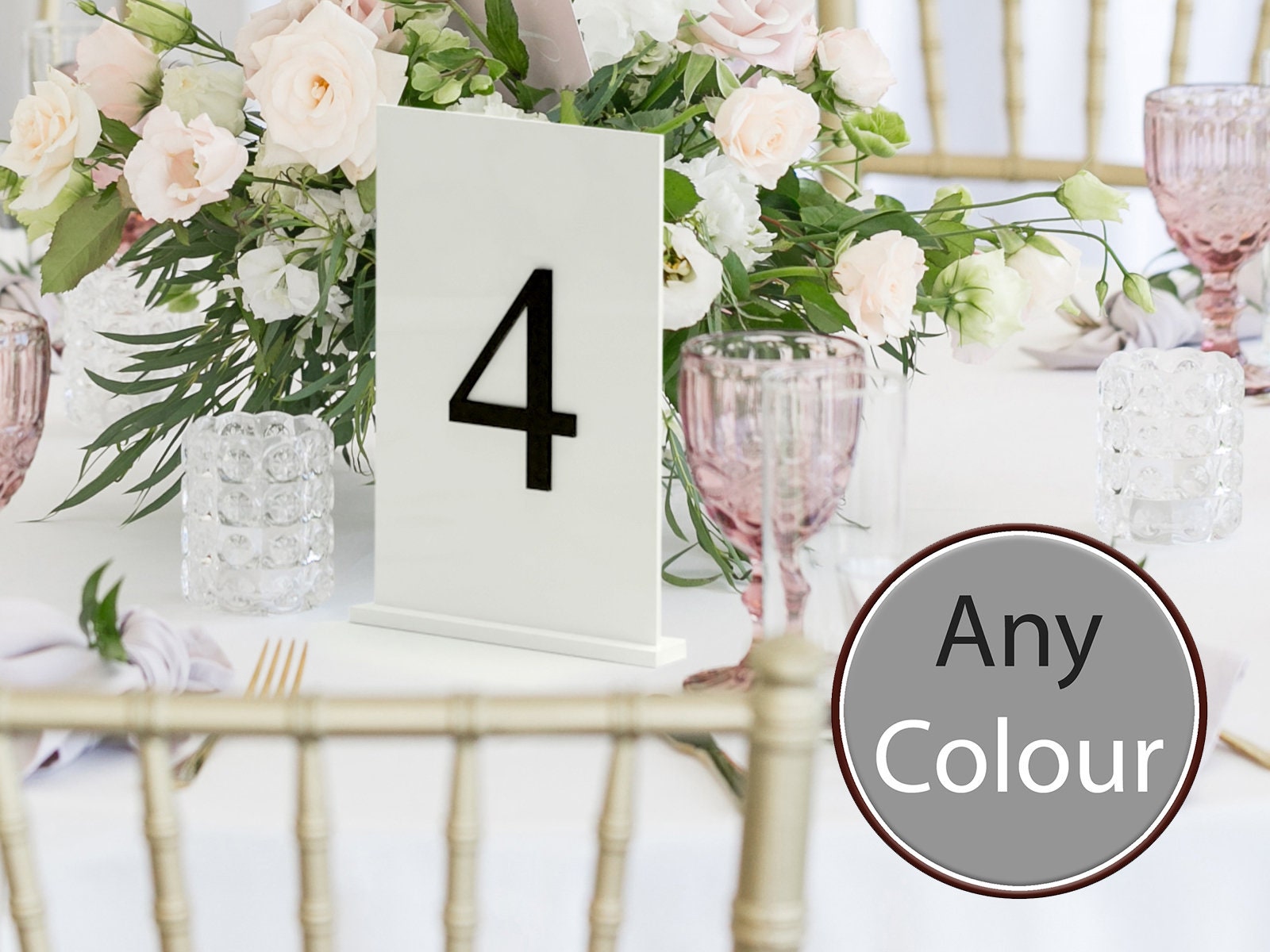 Wedding Table Number | White Acrylic Custom Numbers Simple Just