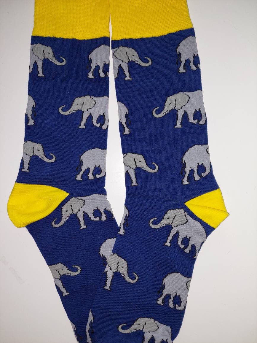 Elephant Socks. Grey Elephants. Wedding Anniversary