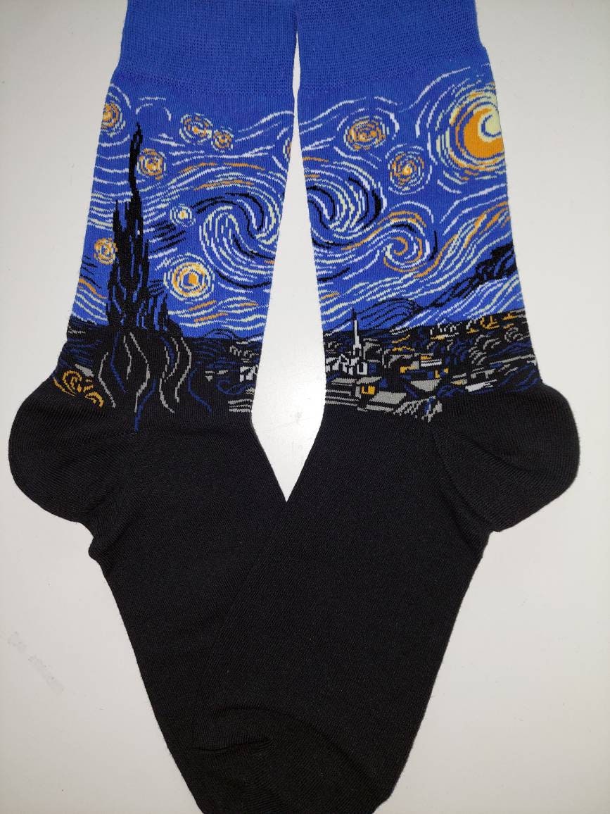 starry Night Art Portrait Socks