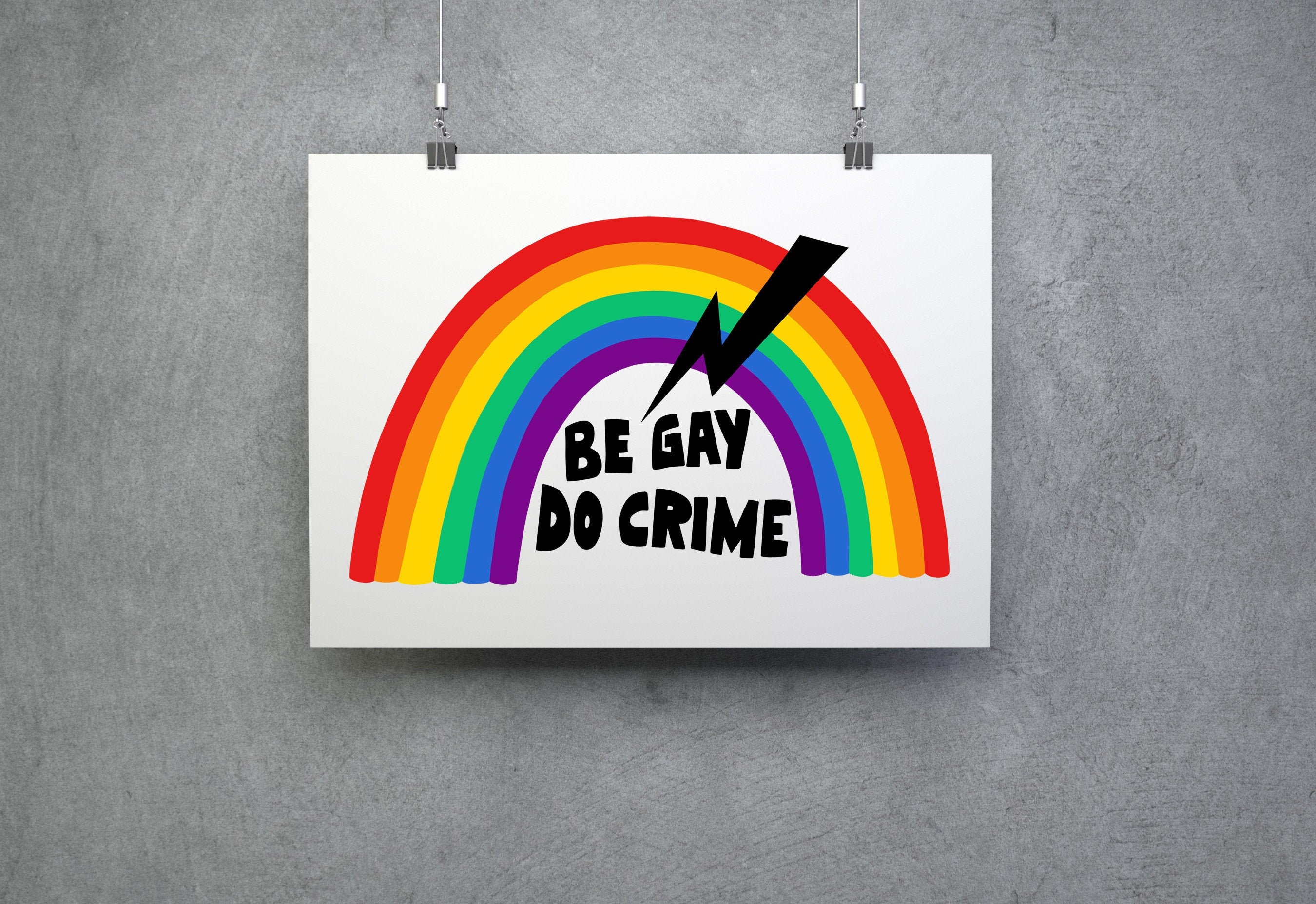 Be Gay Do Crime Print Leftist Pride Anti Capitalist Lgbtq Queer Poster Prints Gay