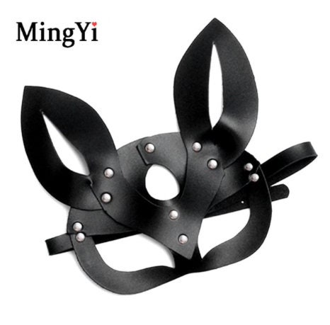 Маска-заяц БДСМ Арсенал Miss Bunny, черная 68013ars - BDSM Арсенал - Открытые, с прорезями для глаз - Купить