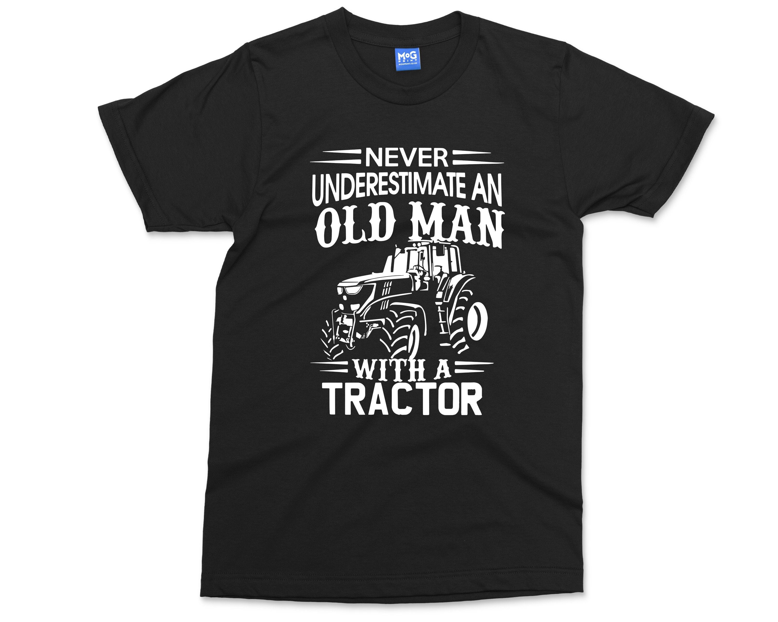 Tractor T-Shirt | Never Underestimate An Old Man Birthday Gift Farmer Funny Dad Shirt Fathers Day Shirt For Him Men’s