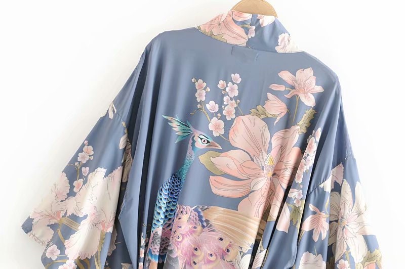 Ladies Kimono Robe/Dressing Gown Peacock Design