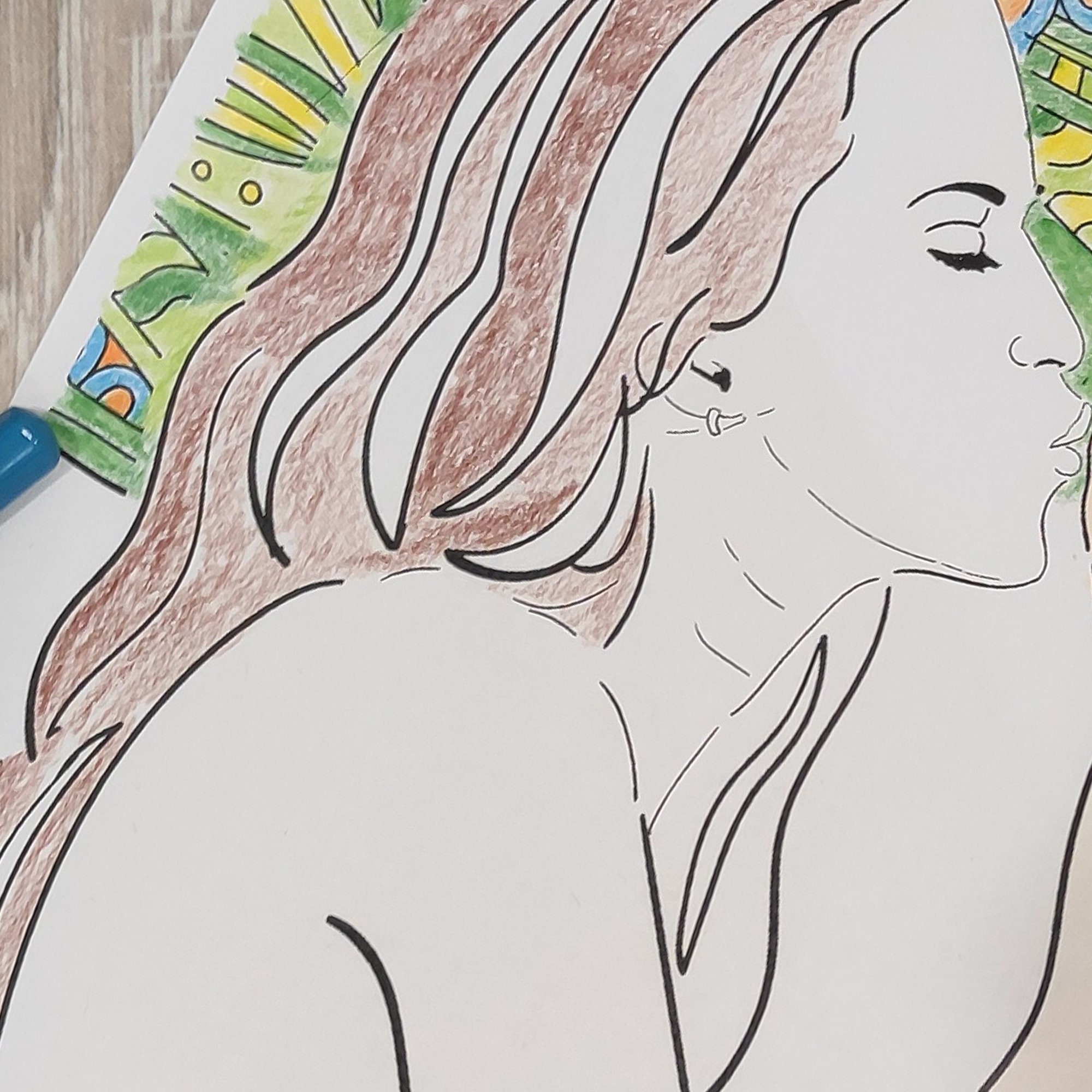 Nude Coloring Page Printable Etsy Uk