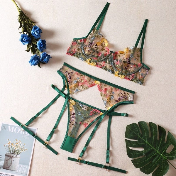 Green Lingerie Etsy