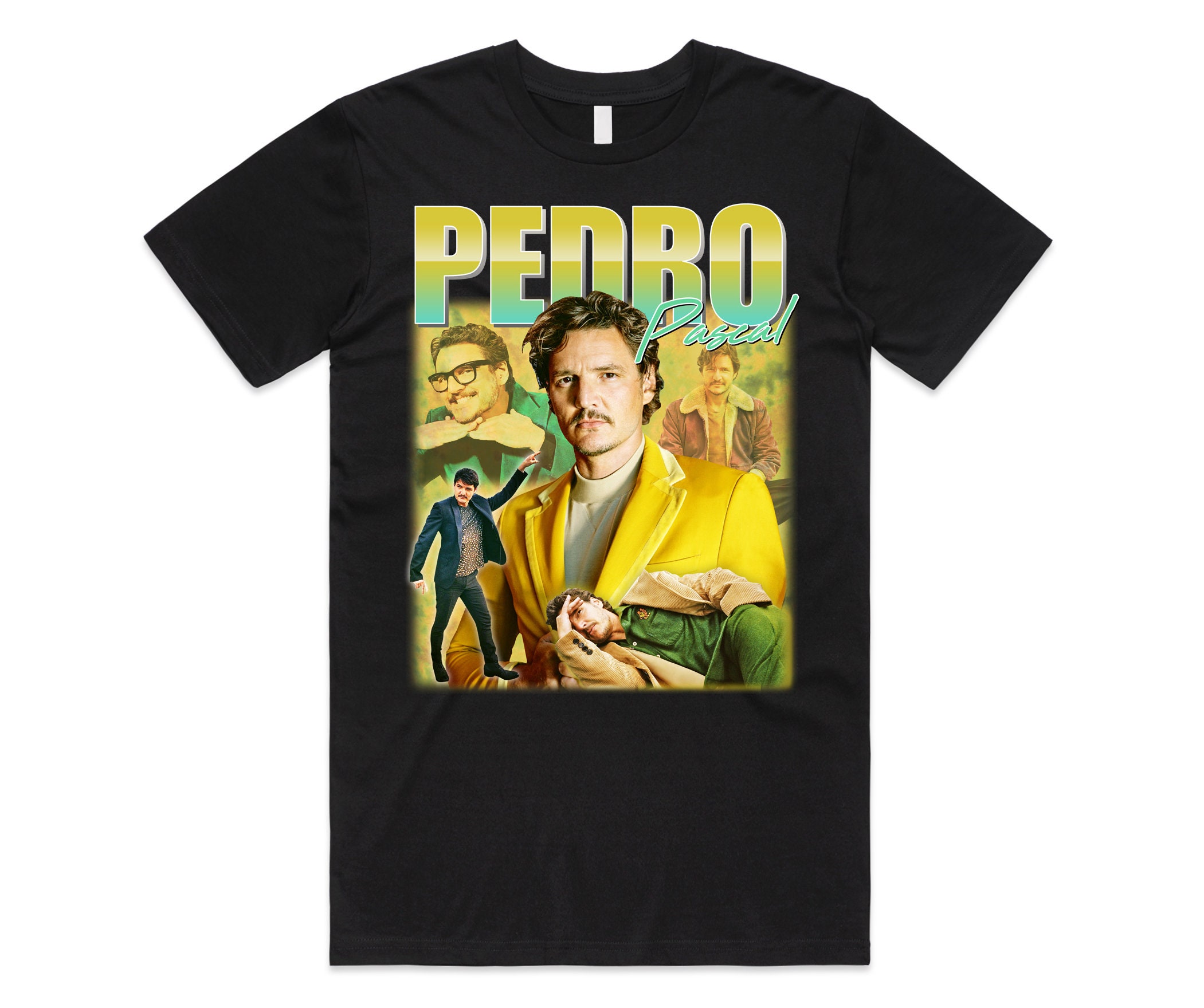 Pedro Pascal Homage T-Shirt Tee Top Movie Icon Retro 90’s Actor Gift Men’s Women’s Unisex