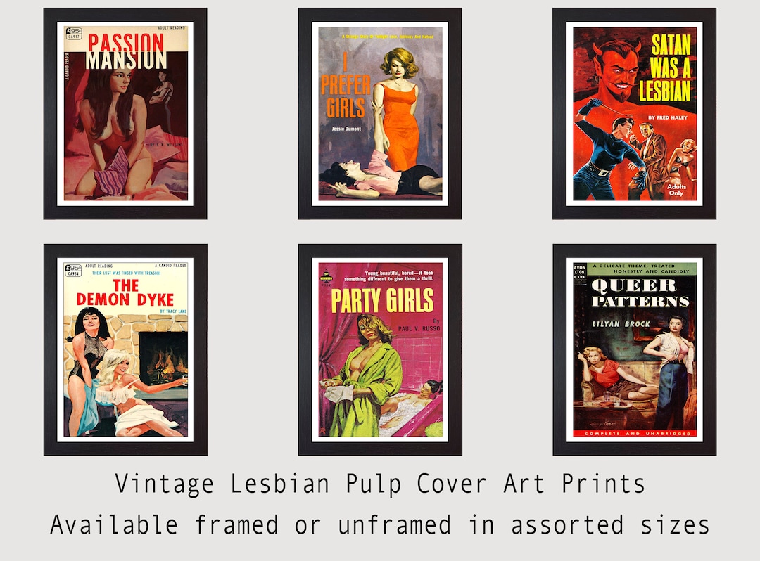 Vintage Lesbian Pulp Cover Art Prints Pulp Fiction Available Framed