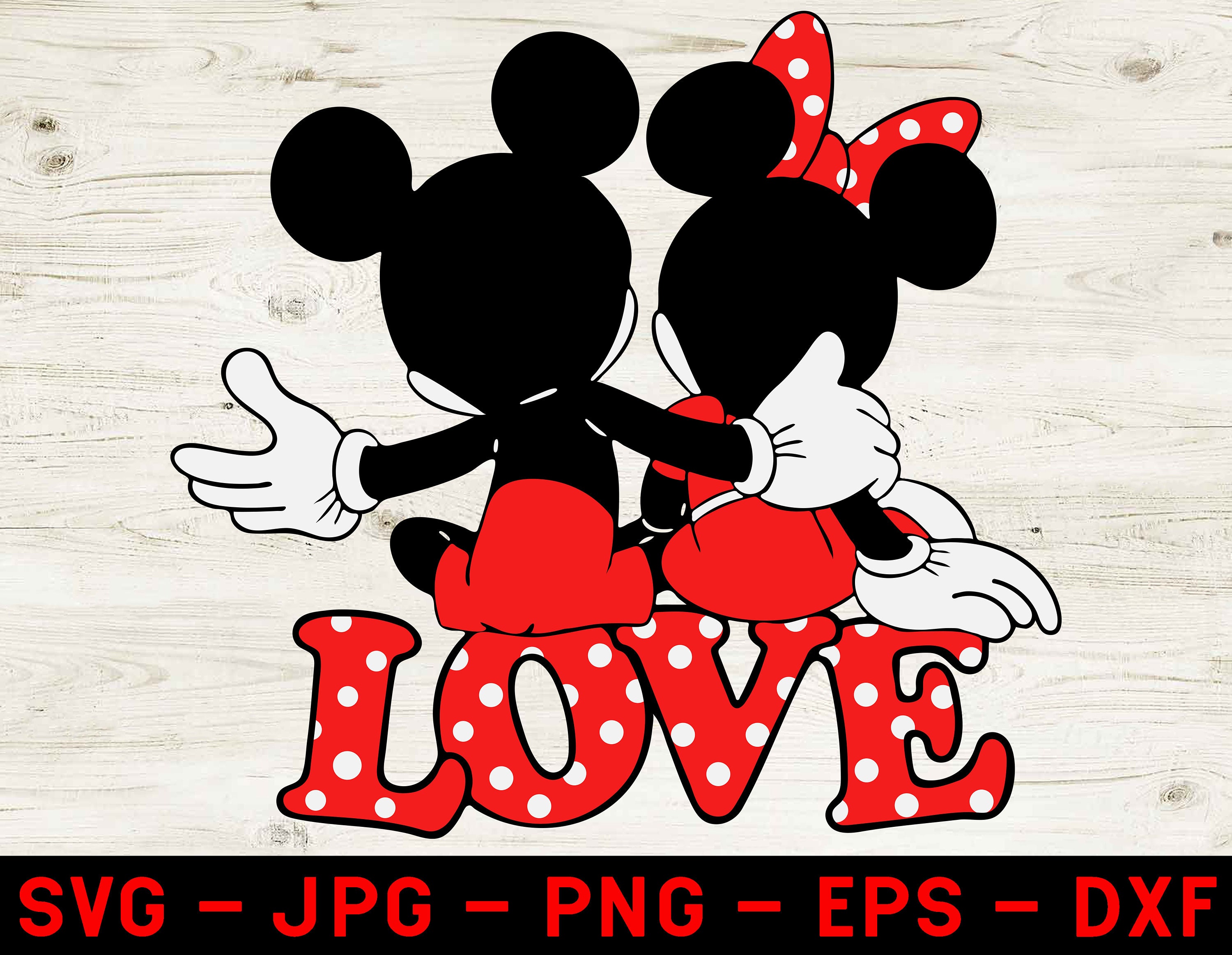 Disney Valentines Mickey Minnie Love Hug Svg Valentine Svg Etsy