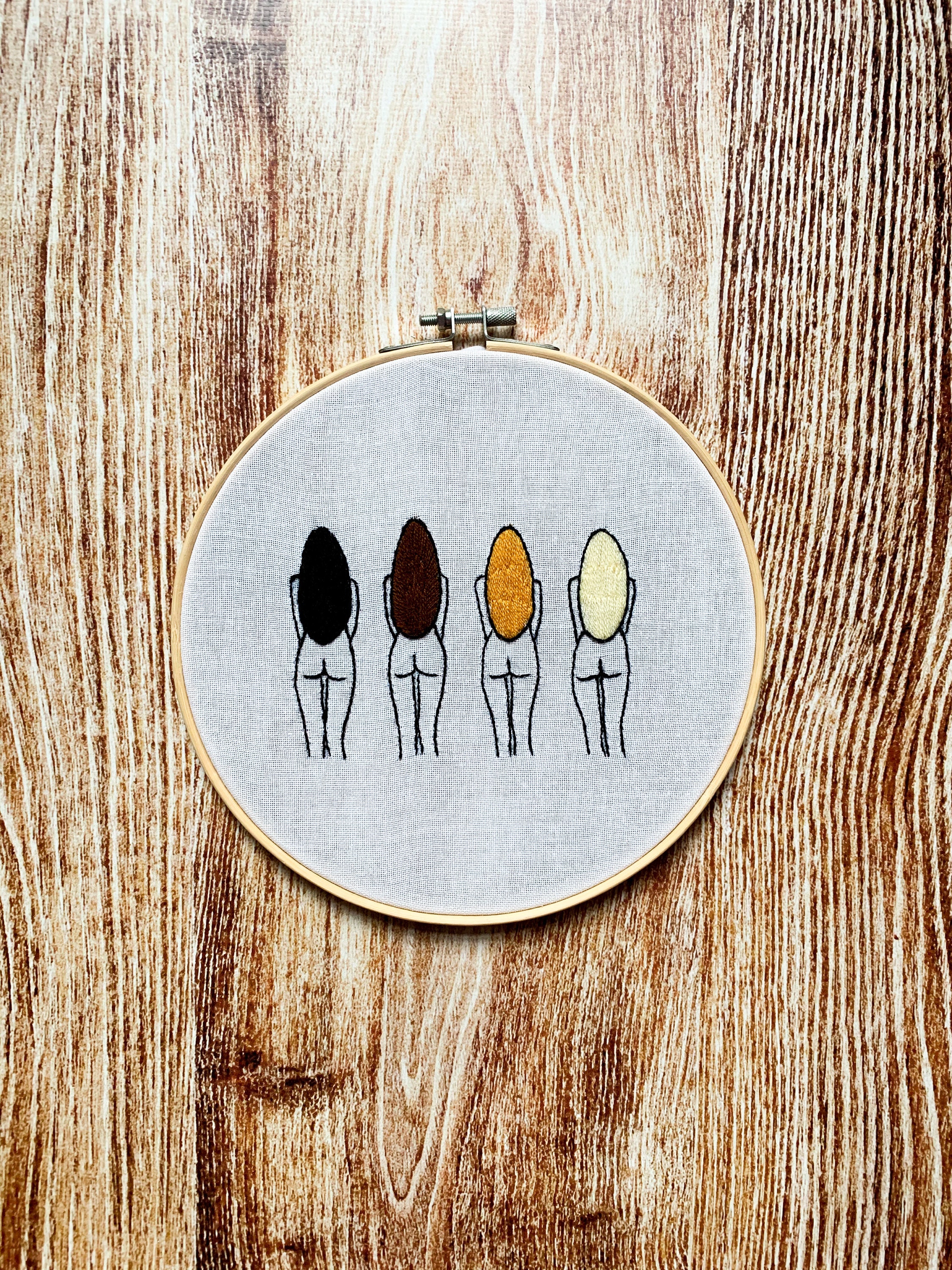 PDF Embroidery Pattern Line Naked Girls Design Butt Embroidery Body Embroidery Nude Design