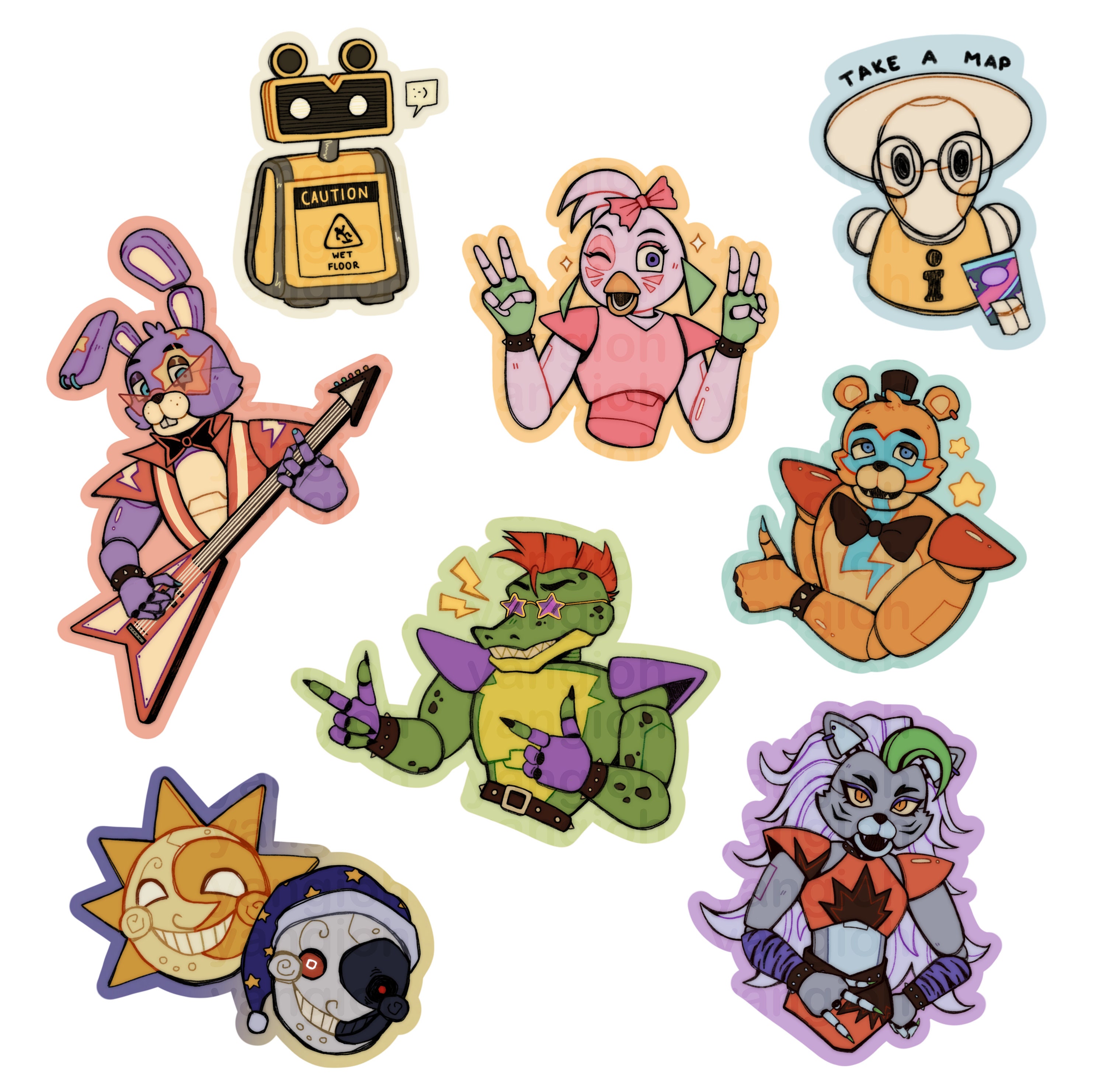 Fnaf Security Breach Stickers Etsy Uk