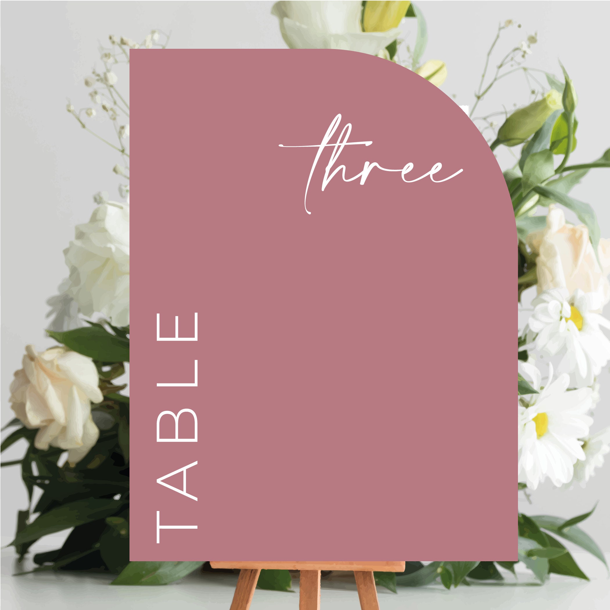 Table Numbers, Wedding, Table, Name, Number, Arch, Half Scallop, Wave, Rectangle