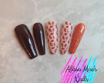 Cookie Swirl Press On Nails Nude Nails Nude And Brown Etsy