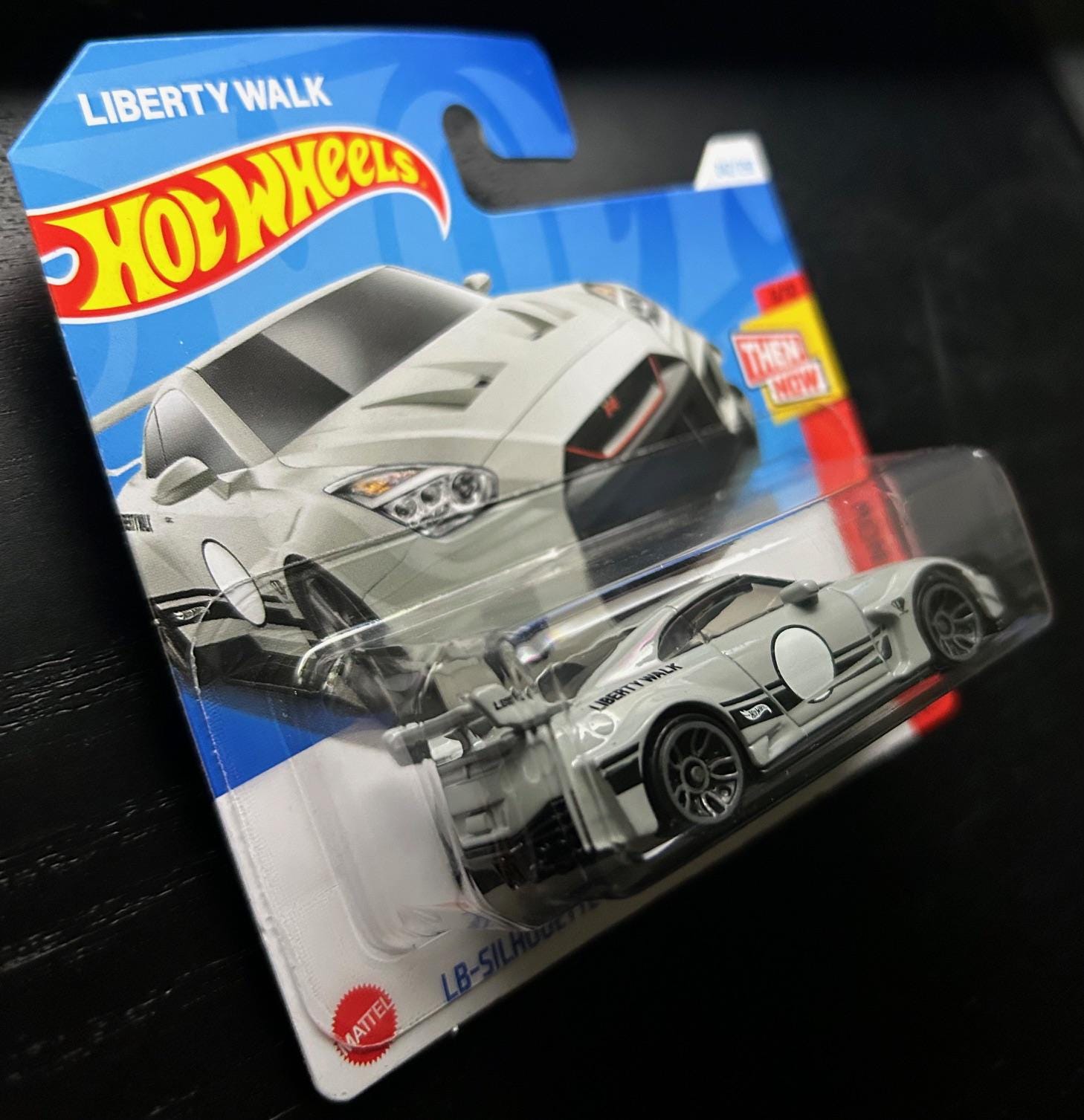 Hot Wheels Liberty Walk Silhouette Works GT Nissan GT RR Grey With Black Interior Short Card