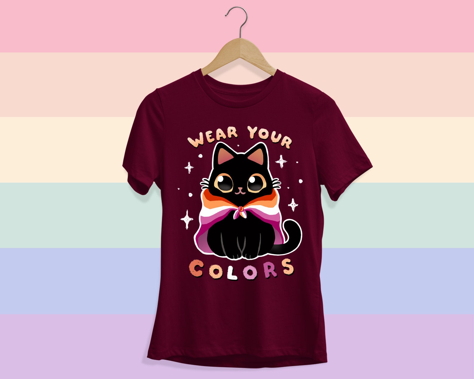 Pride Flags Cat LGBTQ Custom T Shirt SLIM FIT Gay Lesbian Trans Bisexual Ace Asexual Pansexual