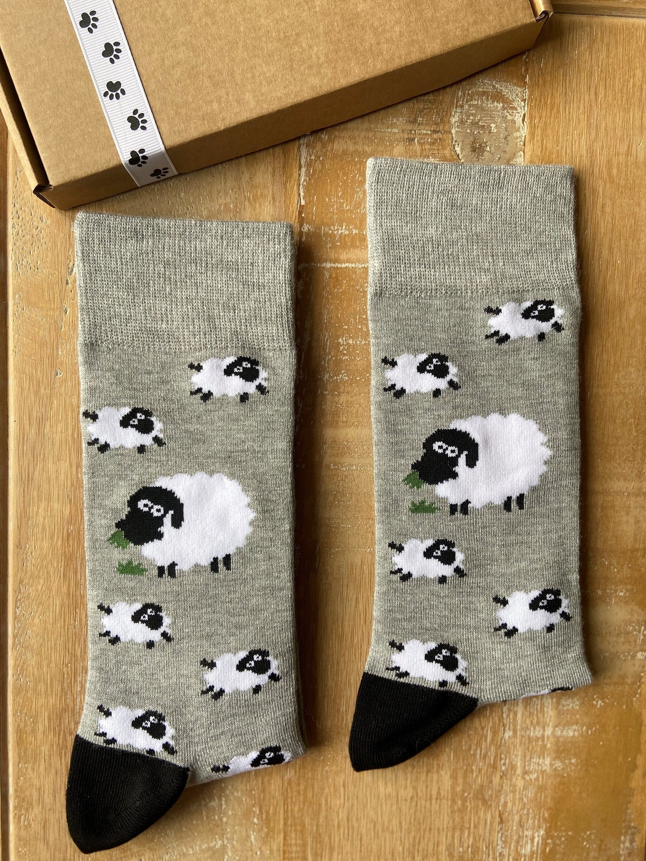 Sheep Socks - Men’s Socks- Fun Bamboo Grey