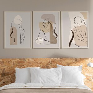 Neutral Wall Prints Naked Line Art Wall Decor Neutral Abstract Art Nude Line Art Bedroom