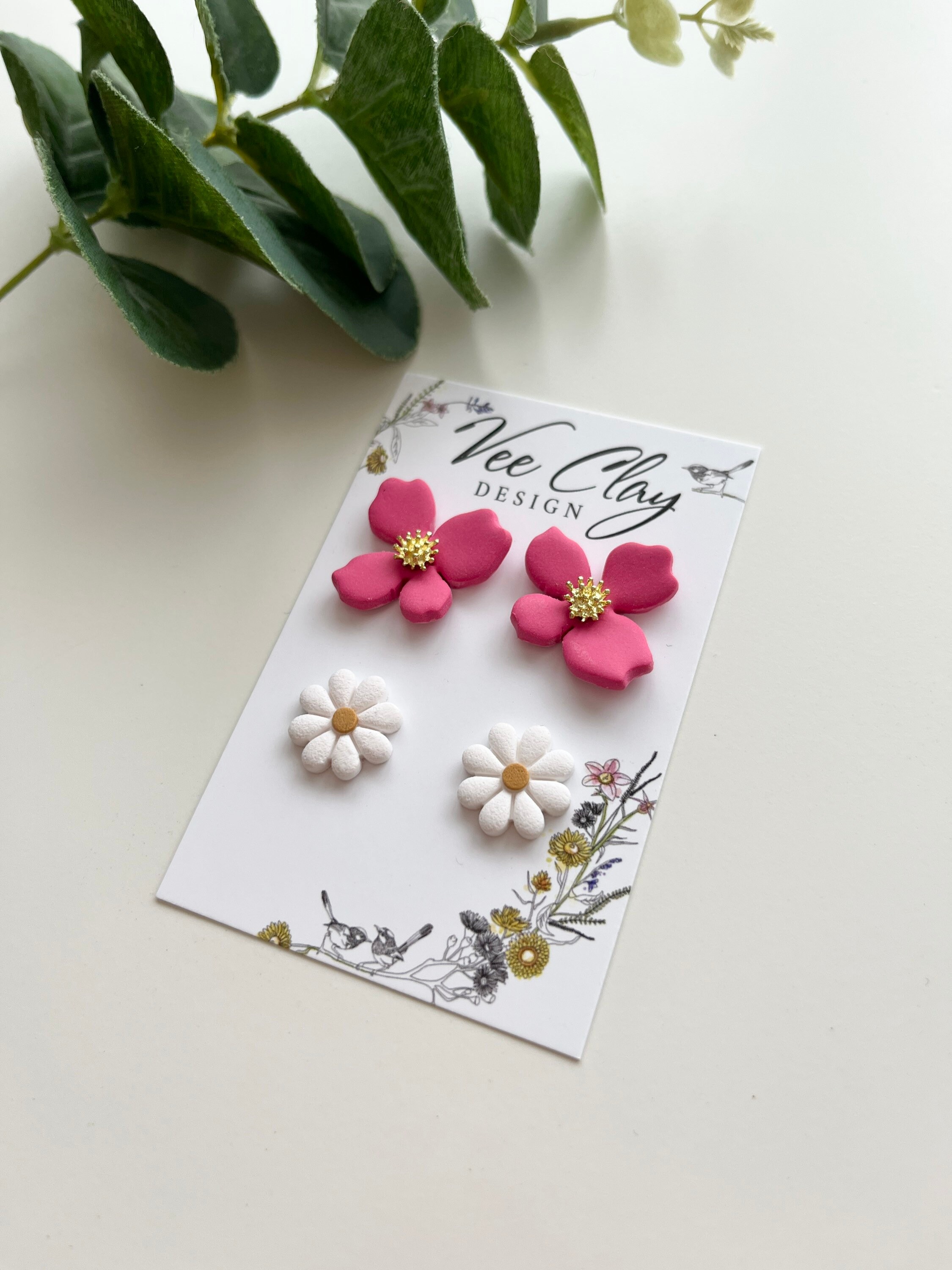 Spring Stud Pack Polymer Clay Earrings[?]Botanical Earrings[?]Polymer Earrings[?]Statement Earrings[?]Floral[?]Handmade[?]Lightweight
