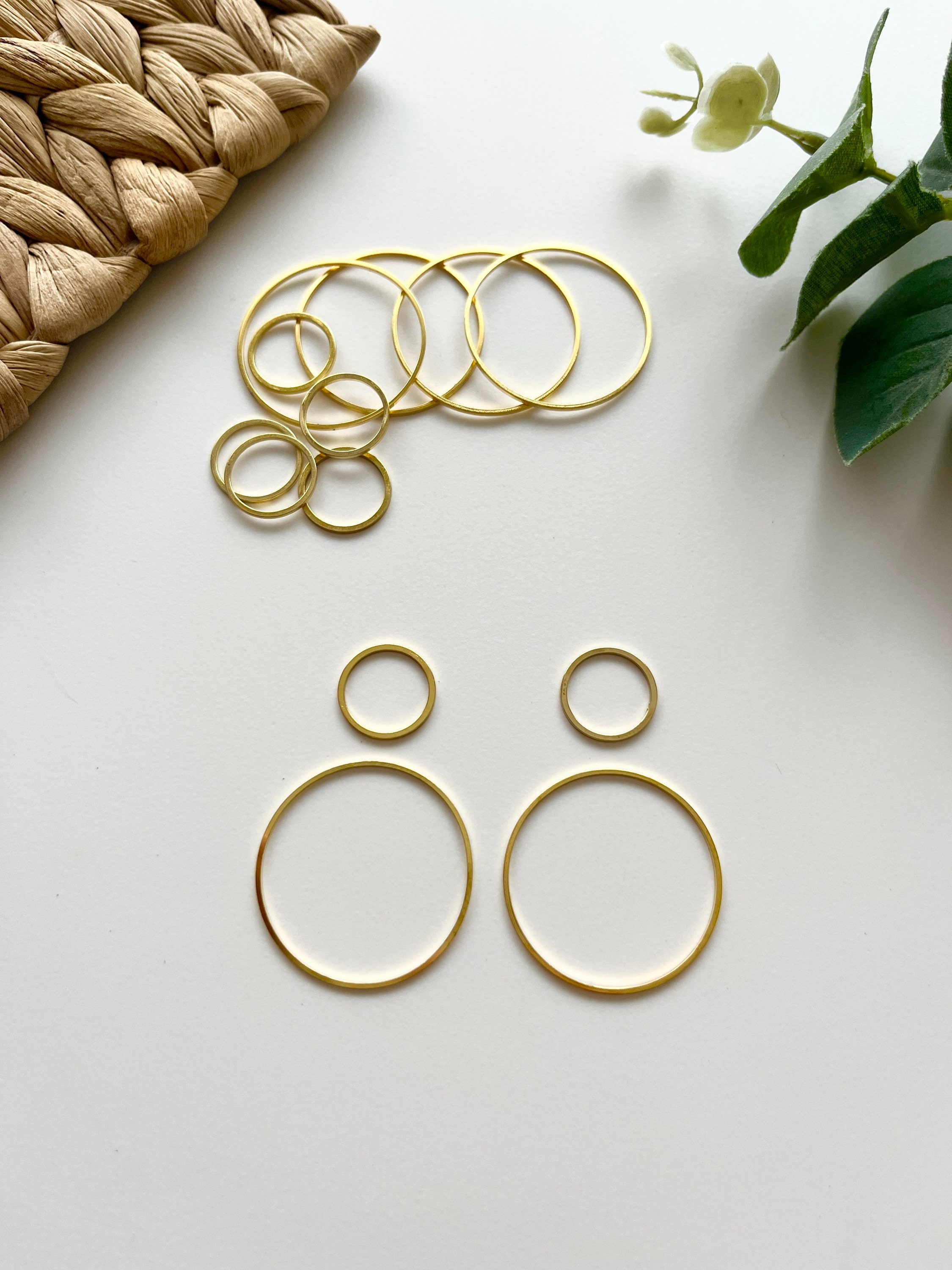 Closed Circle Component 30mm & 15mm | 2 Pcs/ Polymer Clay/ Jewellery/ Jewellery Findings/Clay Tools Brass Charm Raw