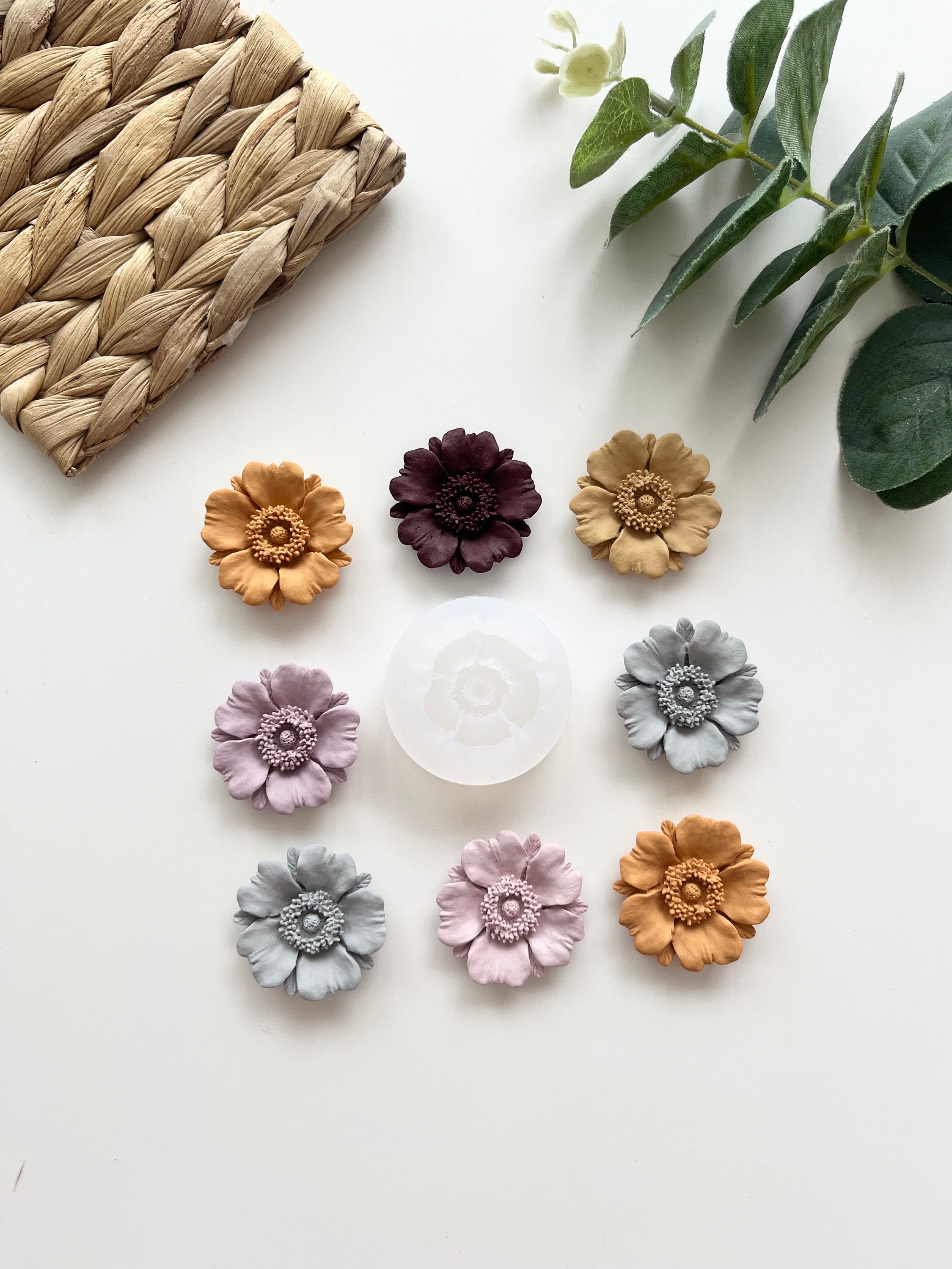 statement Poppy Flower Mould 34mm/Polymer Clay Cutters Earring Making Tools/ Moulds/ Floral/ Roses & Flowers