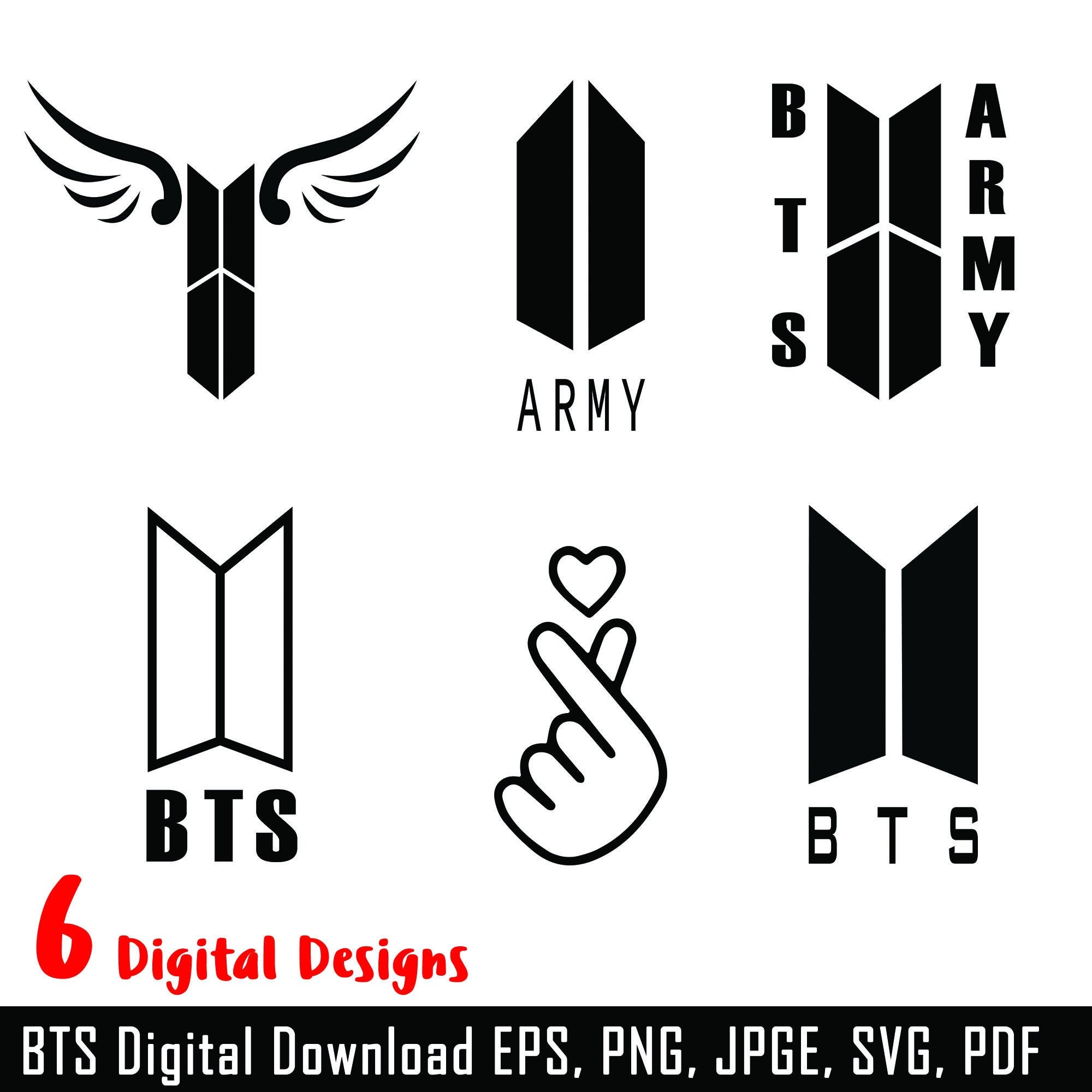 BTS SVG Bundle Pack Bts Logo Svg Bts SVG Bts Cricut Etsy Italia