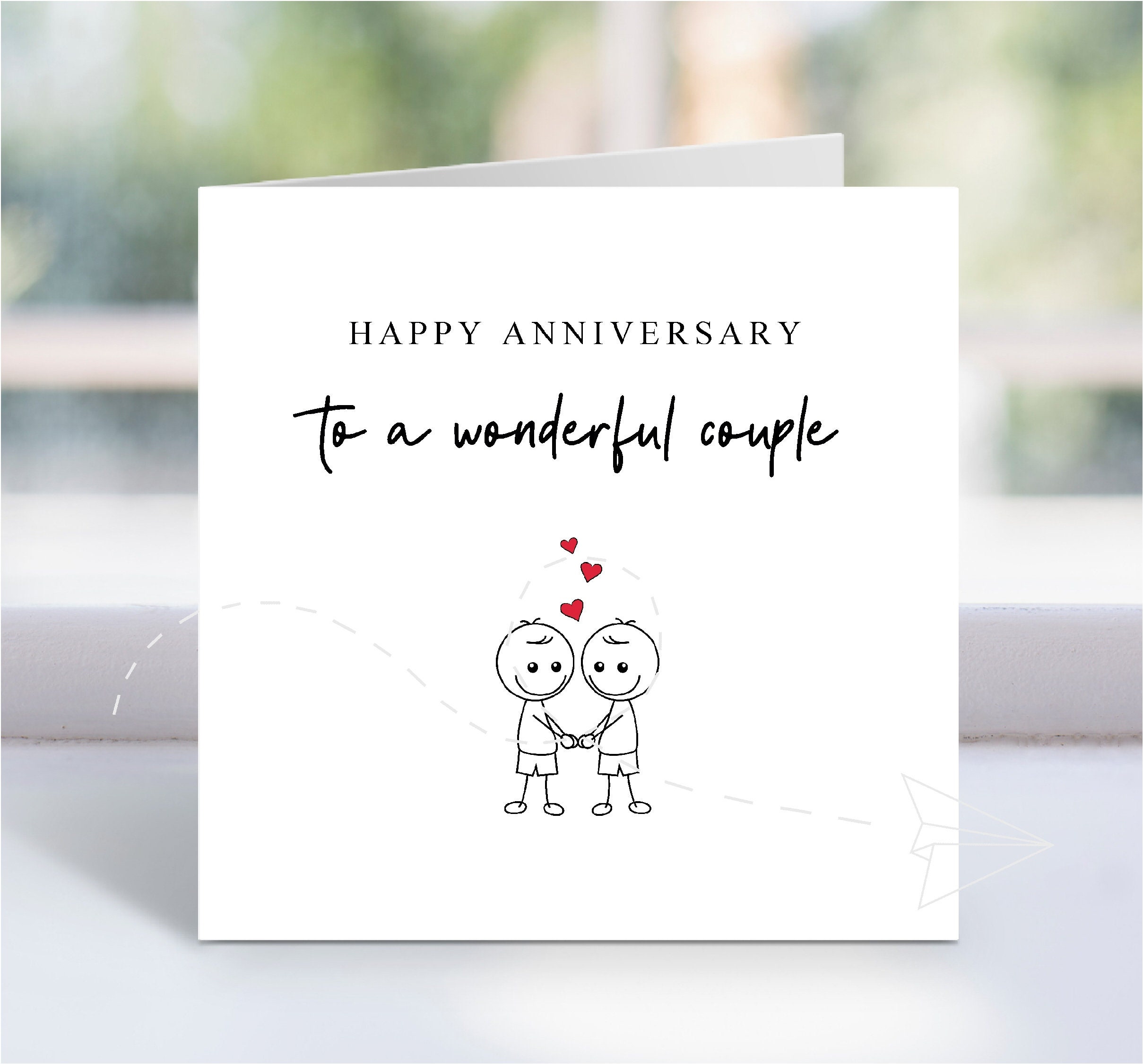Happy Anniversary To A Wonderful Couple Same Sex Gay Wedding Anniversary Card X Simple