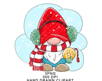 Hot Cocoa Gnome Png Winter Clipart Digital Christmas Gonk Waterslide Watercolor Mug Choc