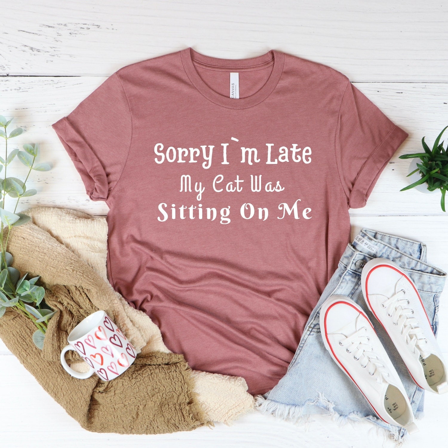 Sorry I’m Late My Cat Was Sitting On Me Shirt, Lover Owner Paw Shirts, Cat Tee, Mom Funny Shirt