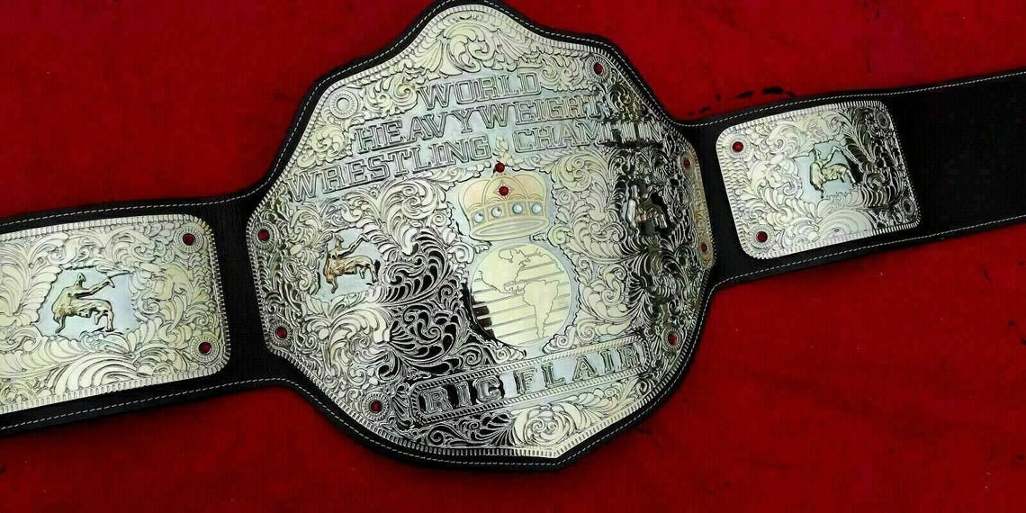 Title Ric Flair Big Gold Wrestling Championship Belt Replica Etsy